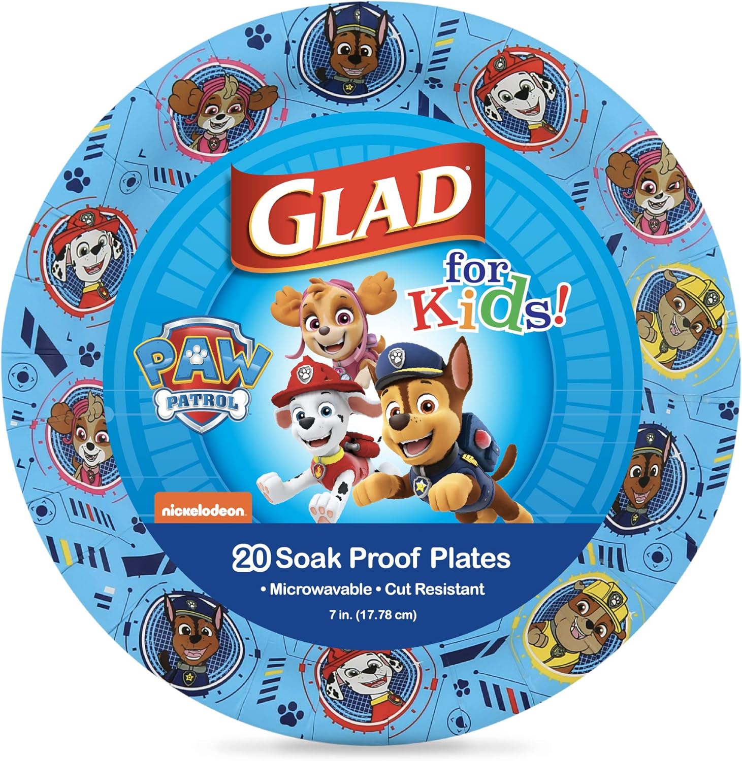 Glad Paw Patrol Paper Plates 7 Inch 20ct