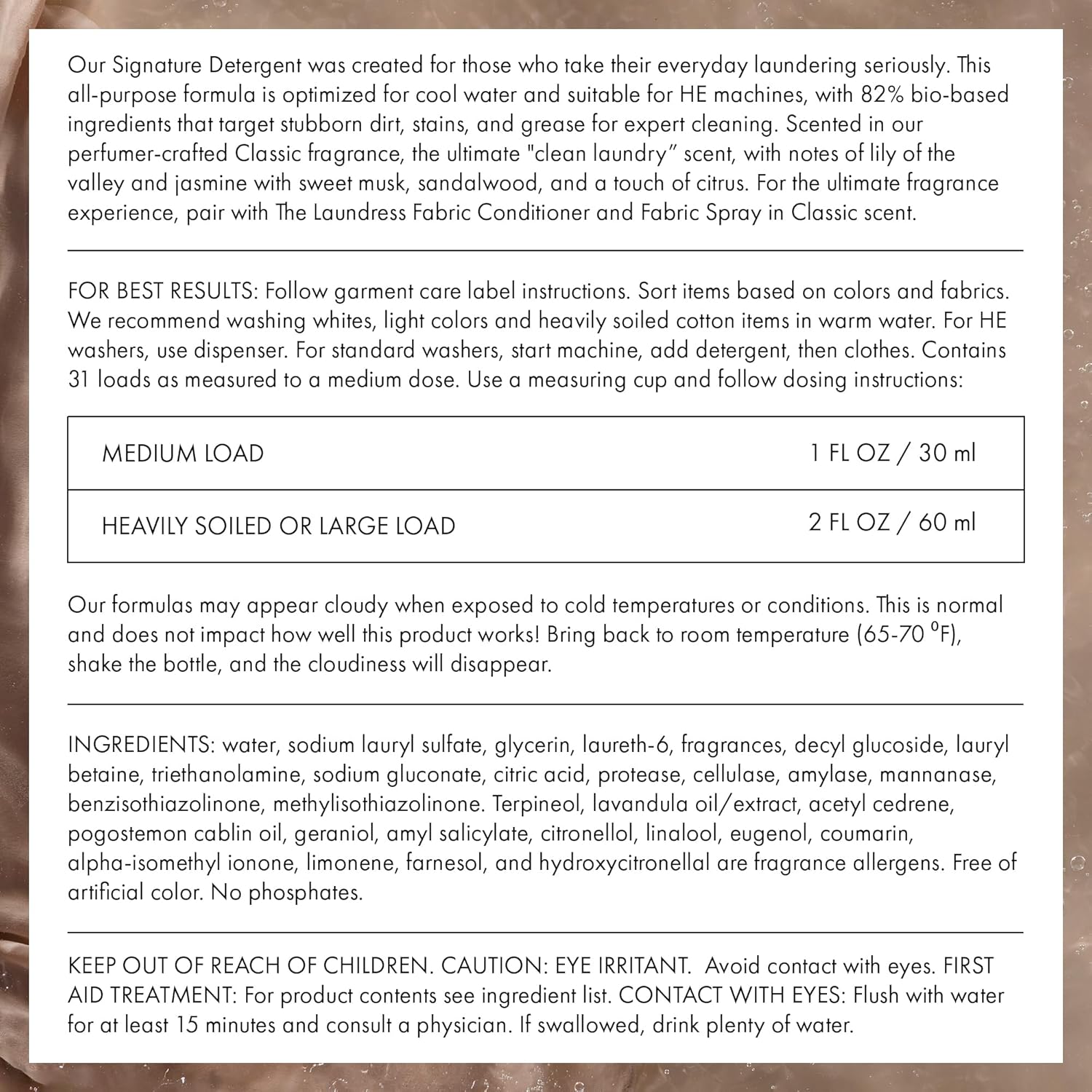 The Laundress Luxury Laundry Detergent 31 Loads