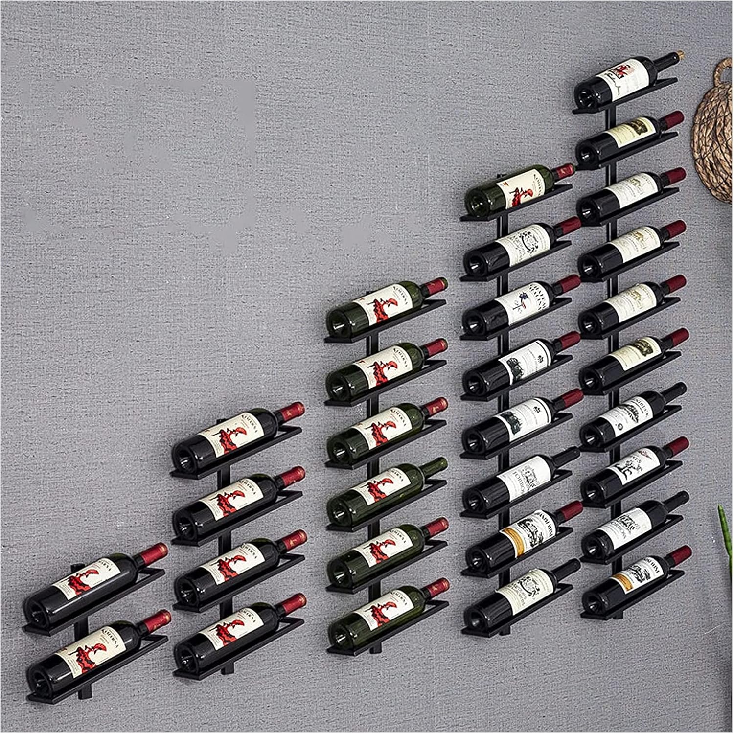 ALDEPO Wall-Mounted Wine Rack 6 Bottles - Dolphin Waves Design
