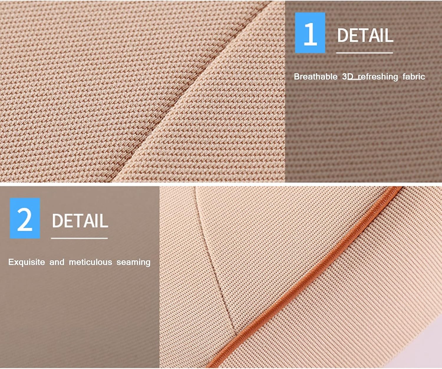 Car Lumbar Support Pillow Memory Foam Office Backrest Cushion 46x40x12cm Gray