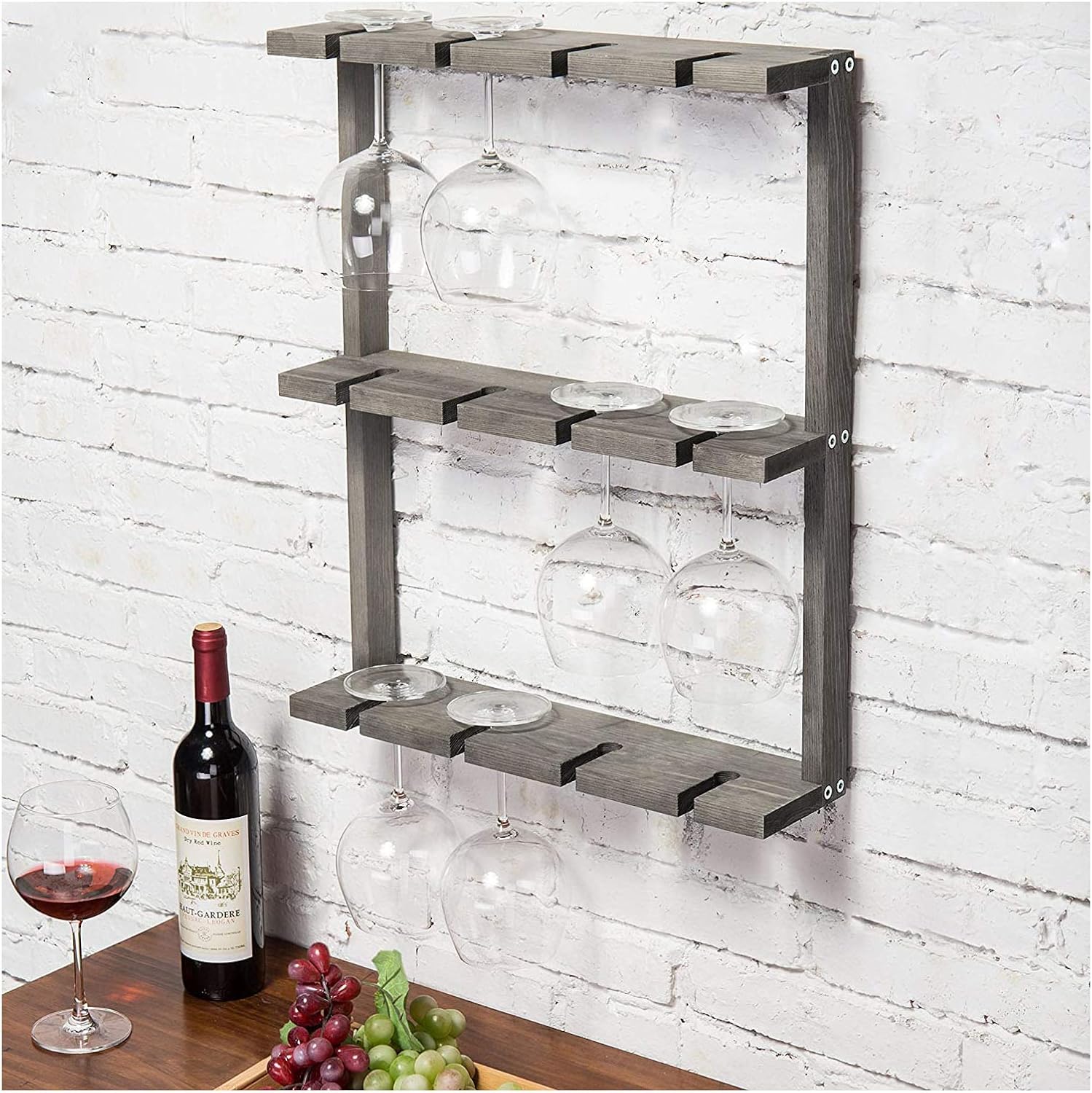 Wall-Mounted Wine Racks Wooden Design for Home and Restaurant