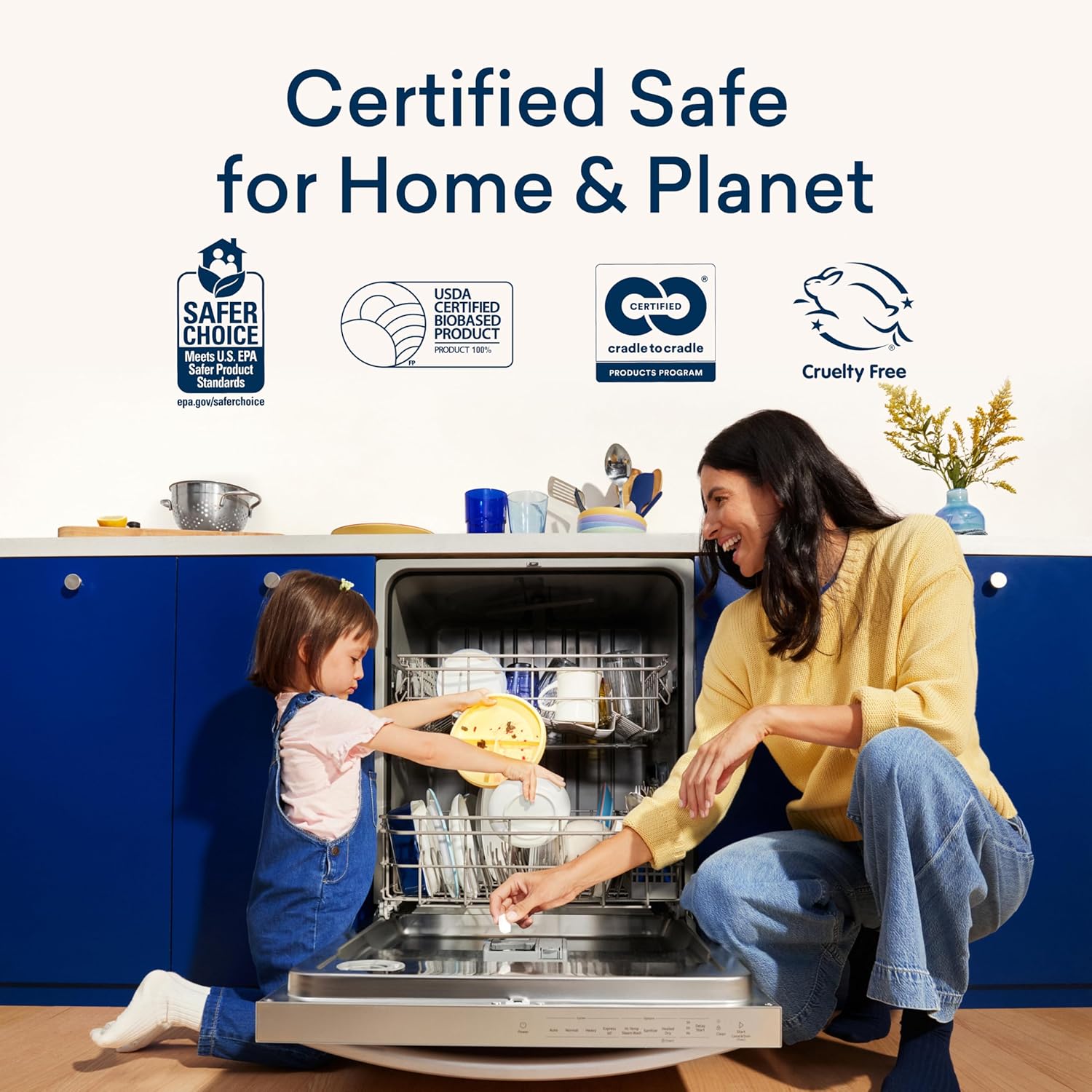BLUELAND Plastic-Free Dishwasher Tablets 120 Count