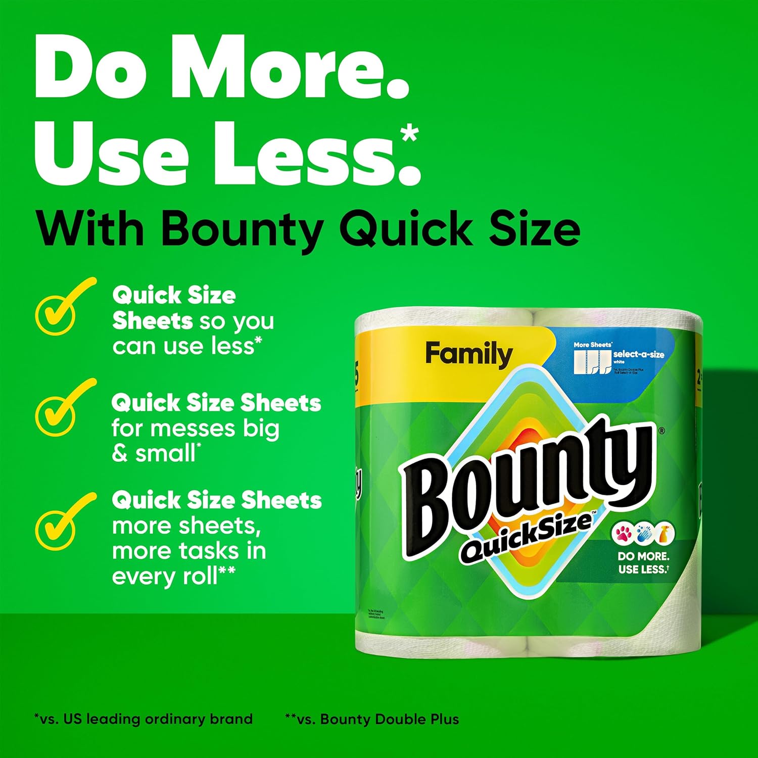 Bounty Quick Size Paper Towels White 8 Rolls
