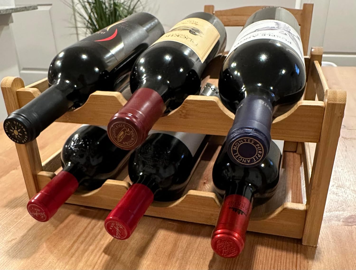 HealthEmpireLLC Bamboo Wine Rack 6 Bottle 2-Tier