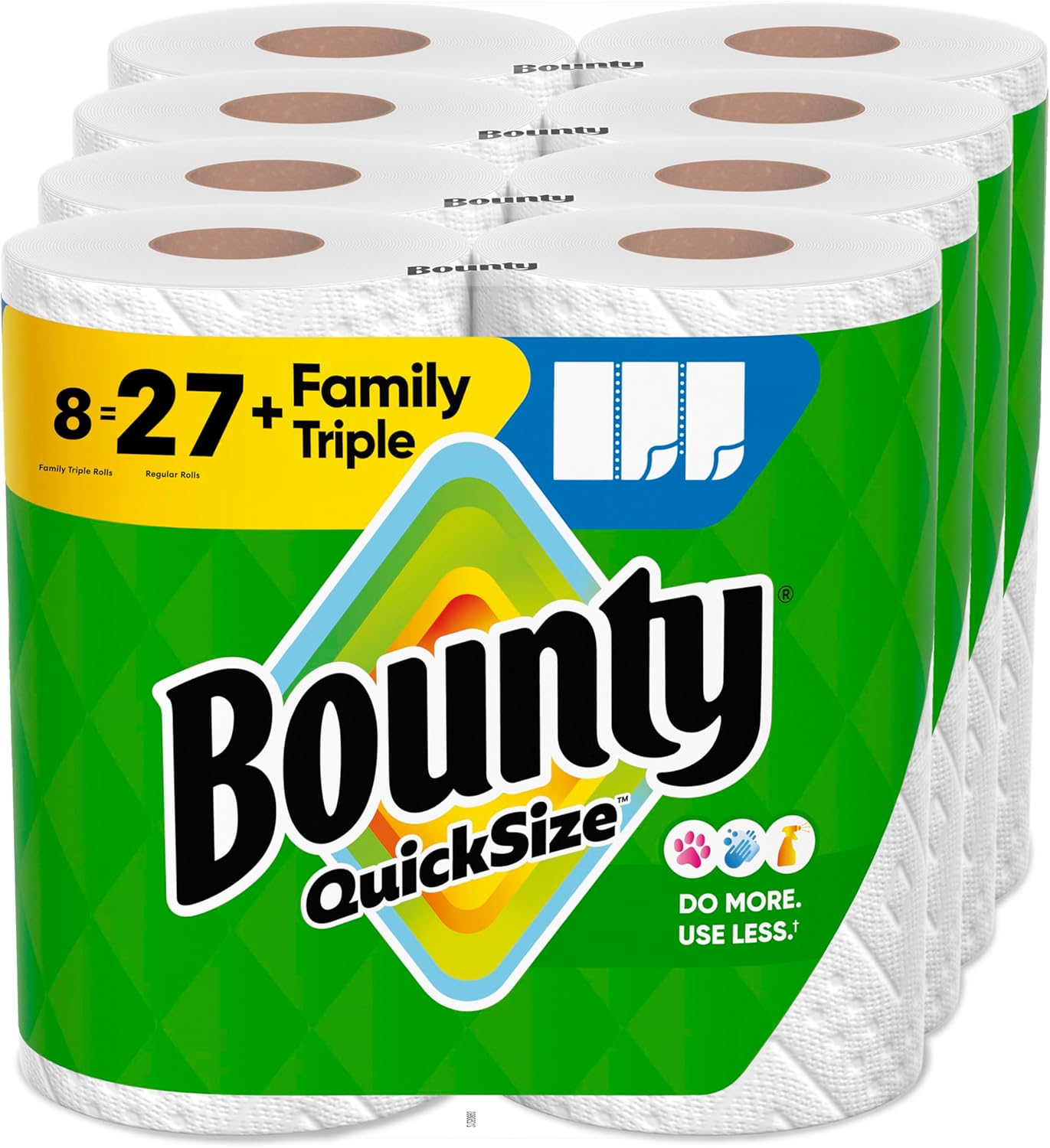 Bounty Quick-Size Paper Towels 8 Family Triple Rolls