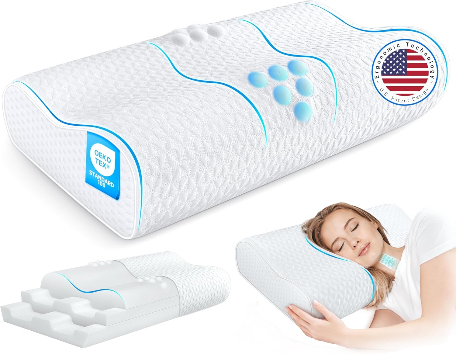 Zibroges Sandwich Cervical Pillow Queen Size