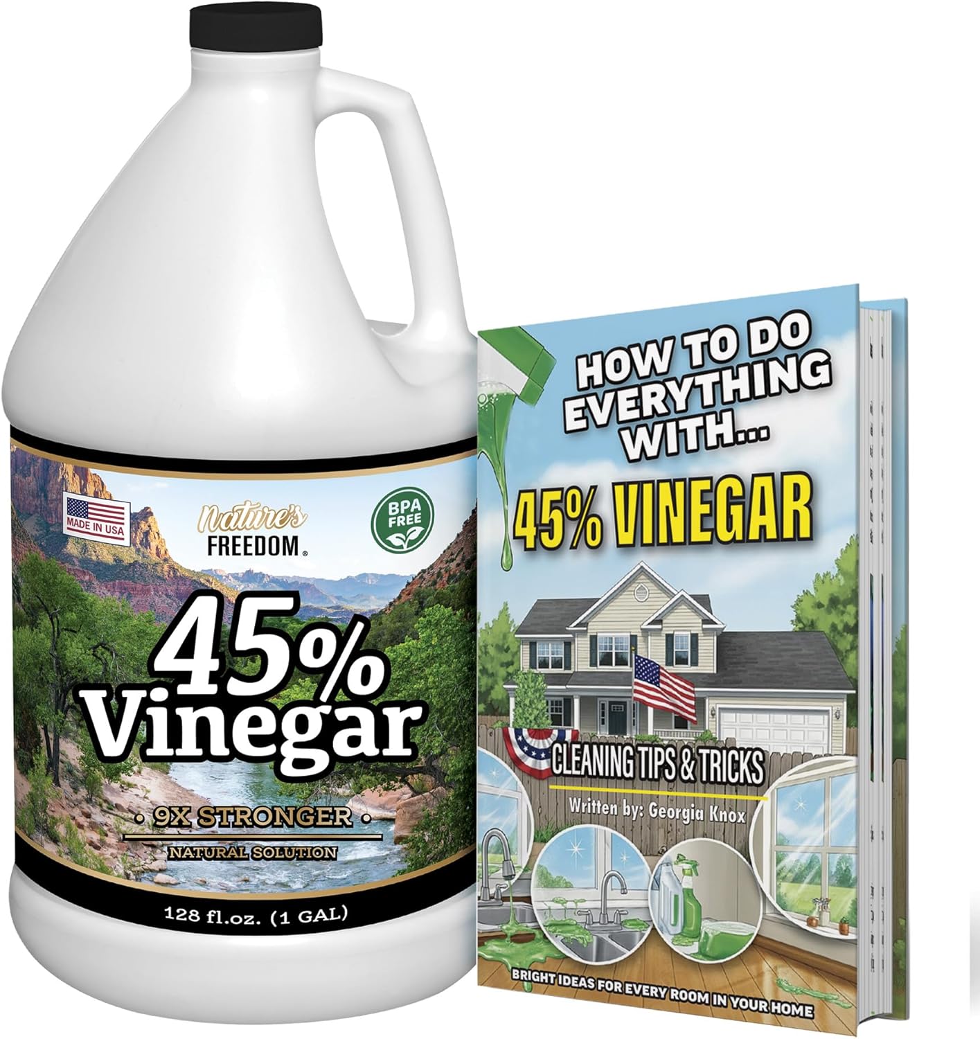 Natures Freedom 45 Vinegar 1 Gallon With Cleaning Guide