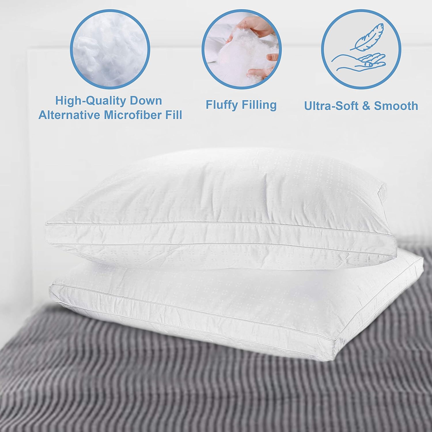 Maxi Mastertex Cooling Bed Pillows 2-Pack with Cotton Protectors