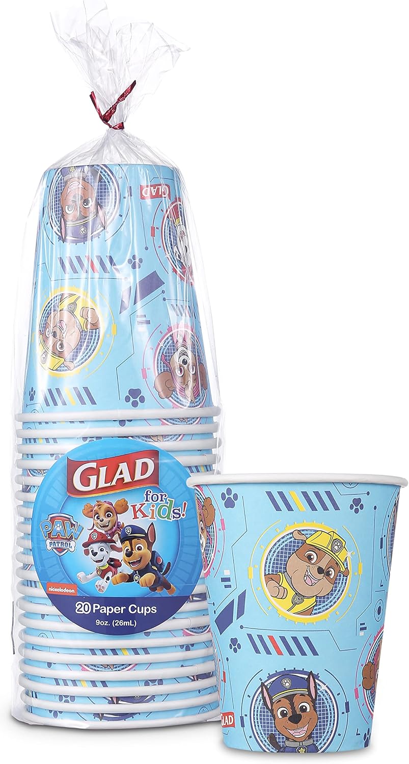 Glad Paw Patrol 9 Oz Paper Cups - 20 Count Pack of 1