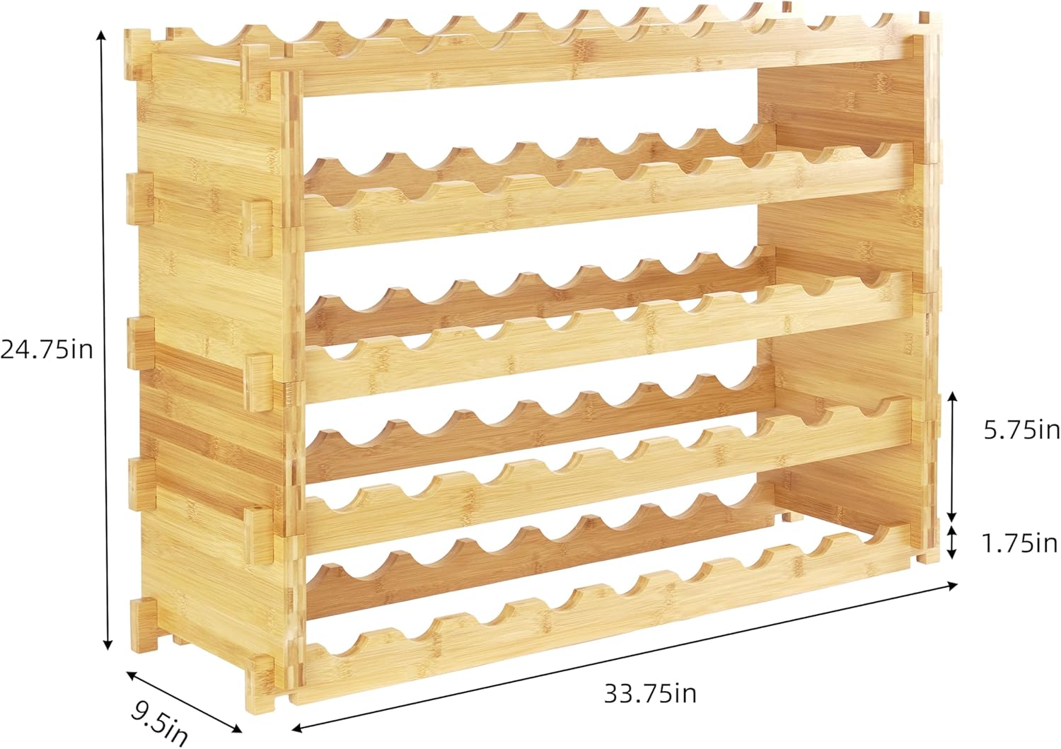 Finnhomy 45-Bottle 5-Tier Bamboo Wine Rack