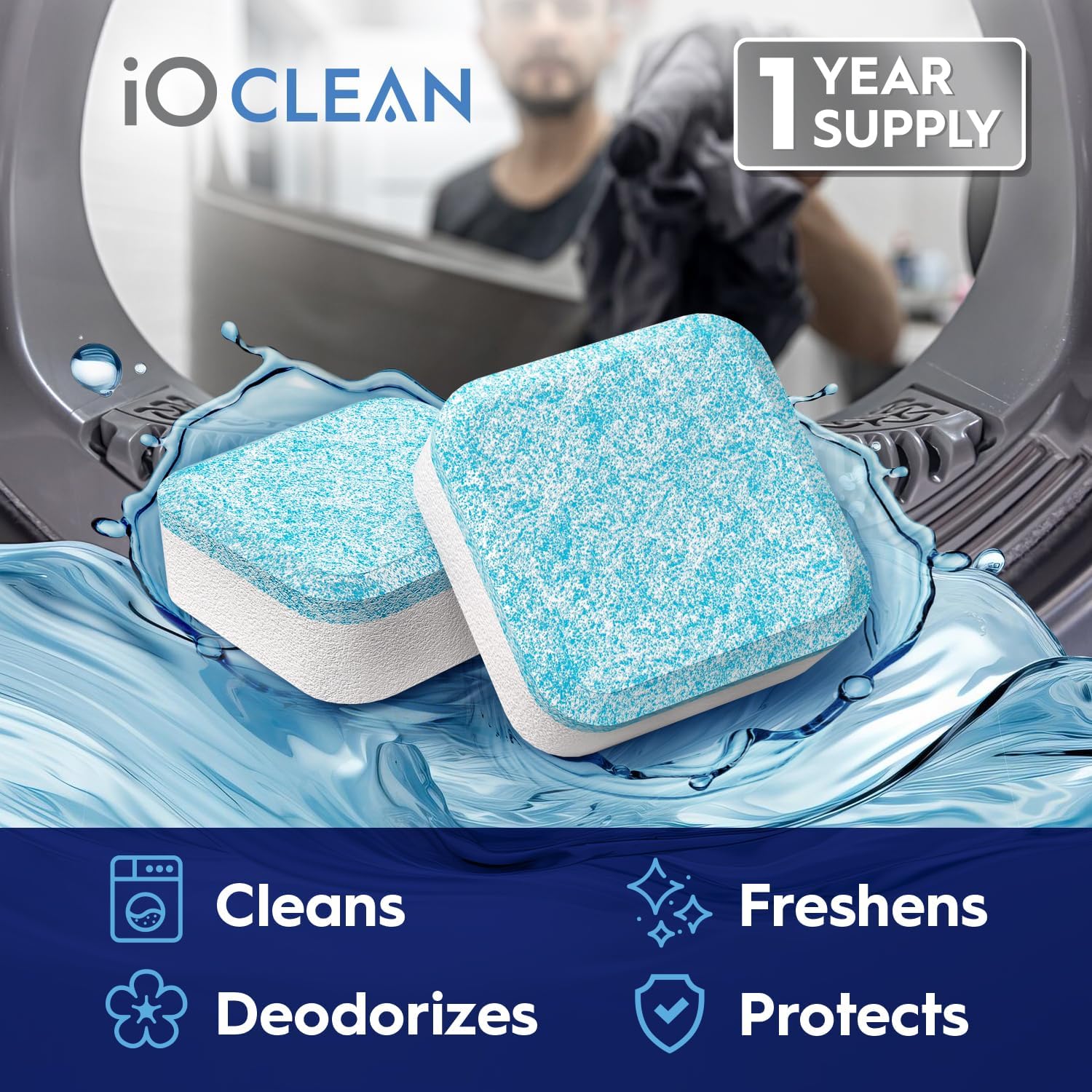 iO CLEAN Washing Machine Tablets 24 Pcs - Deep Clean and Descaler