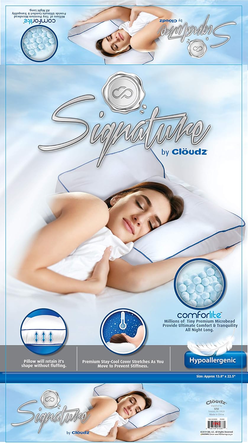 Cloudz Signature Stay Cool Ultra Soft Bed Pillow - White