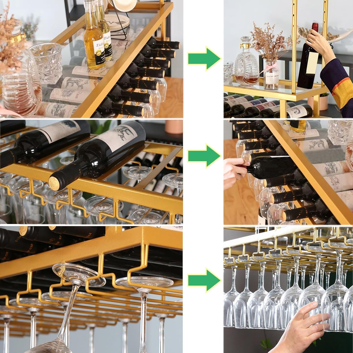 LIGUOYI Adjustable Wine Glass Rack with Screws