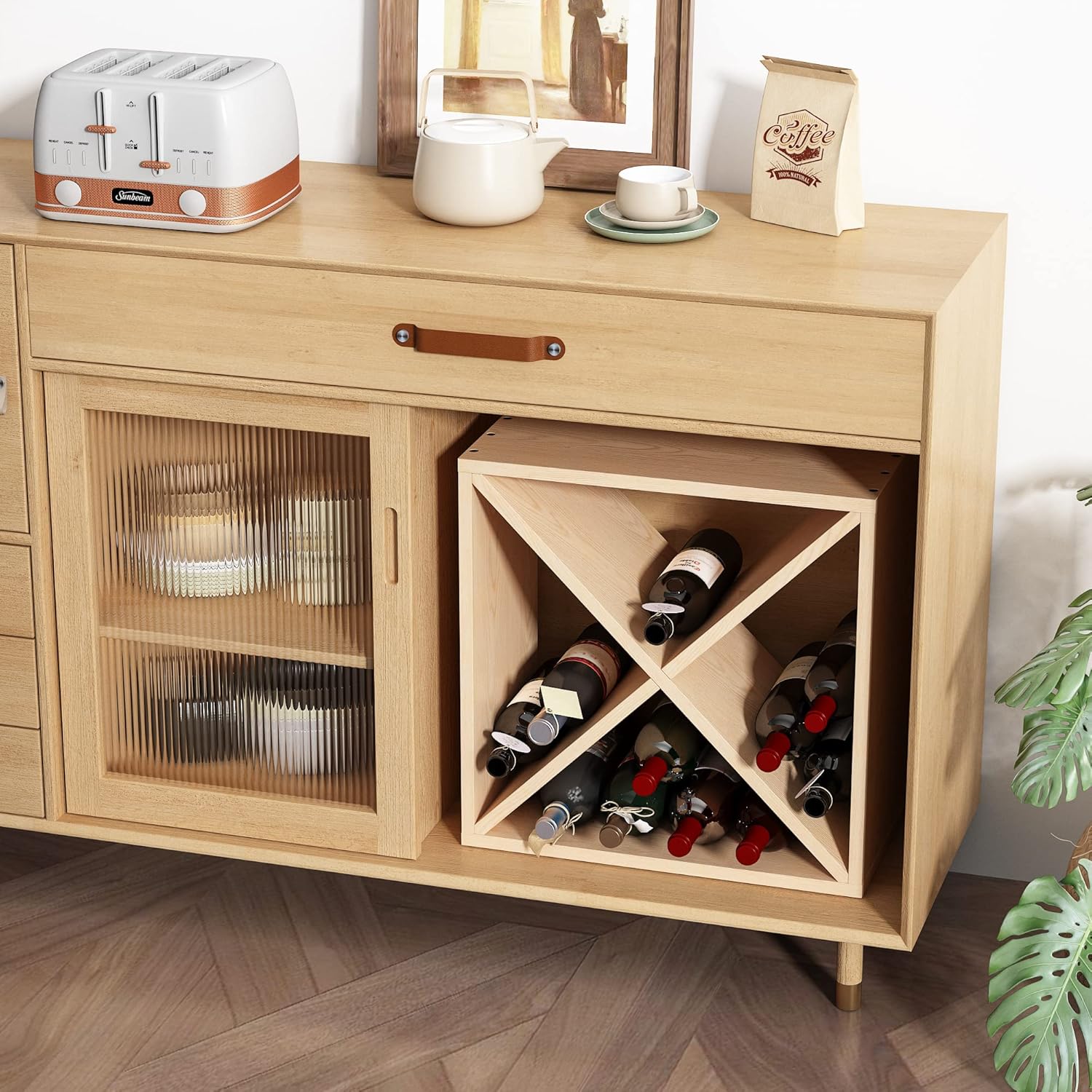 JAXPETY 24 Bottle Wood Wine Rack Holder Cube Storage 1