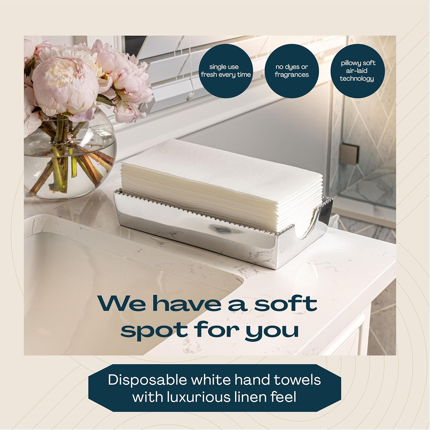 LINTEXT 100-Pack 12x17 Disposable Guest Towels