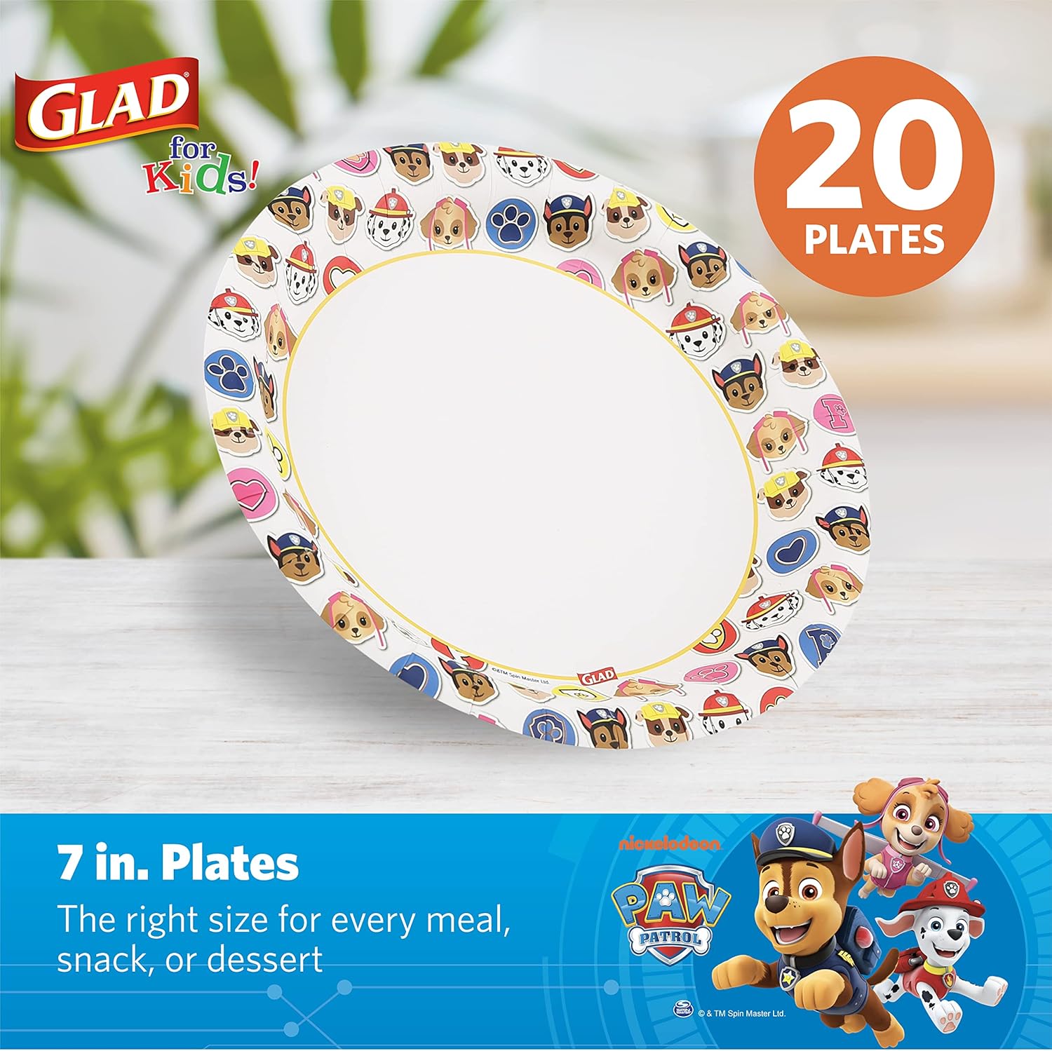 Glad Kids Paw Patrol Emoji Paper Plates 20ct