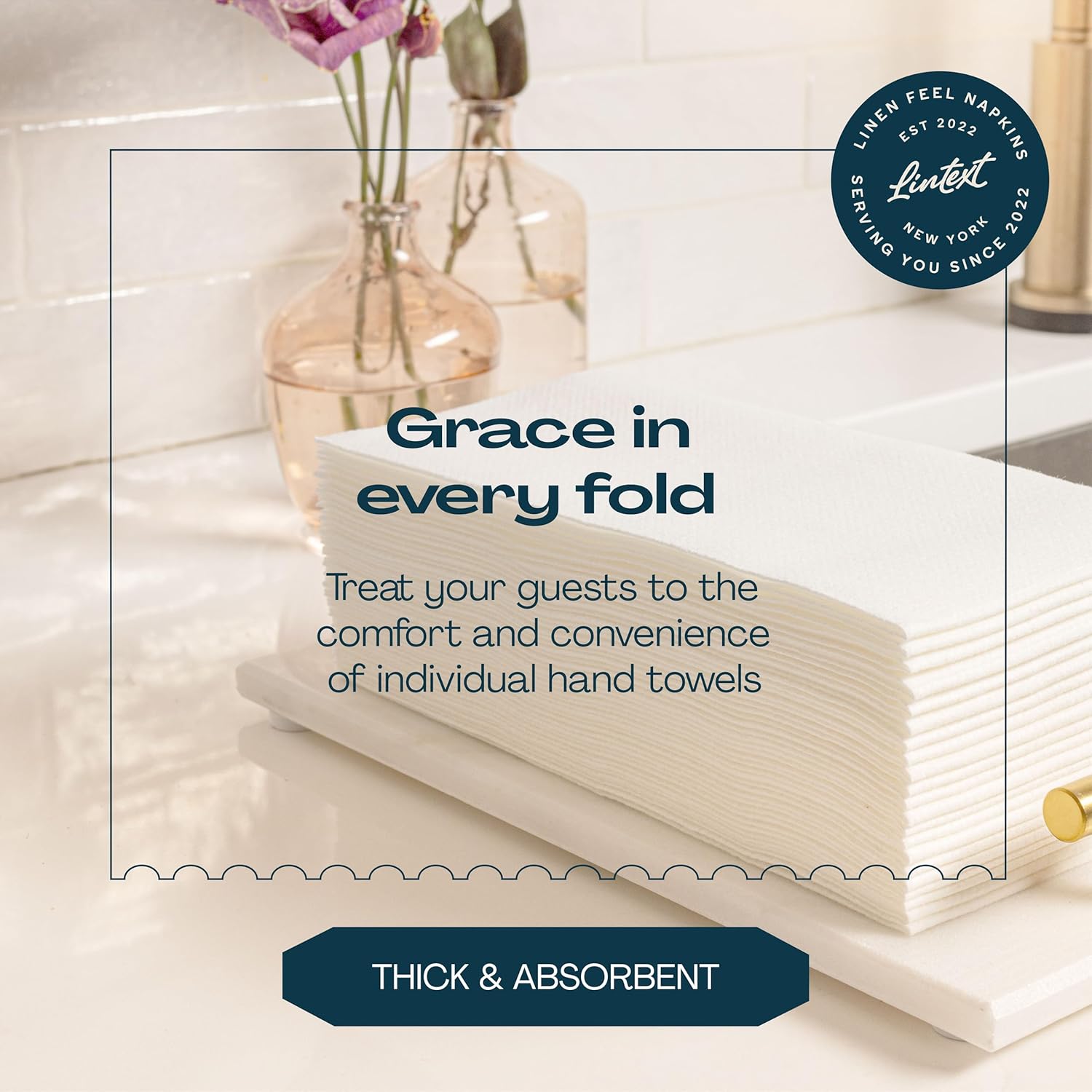 LINTEXT 100-Pack 12x17 Disposable Guest Towels