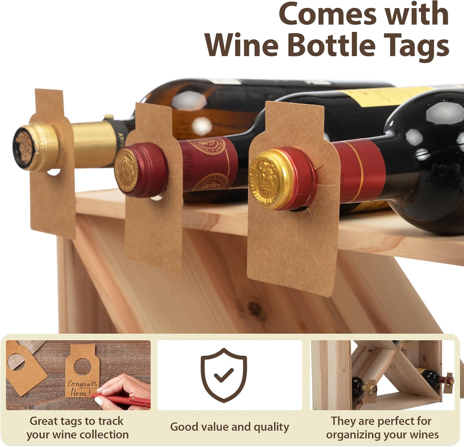 JAXPETY 24 Bottle Wood Wine Rack Holder Cube Storage 1