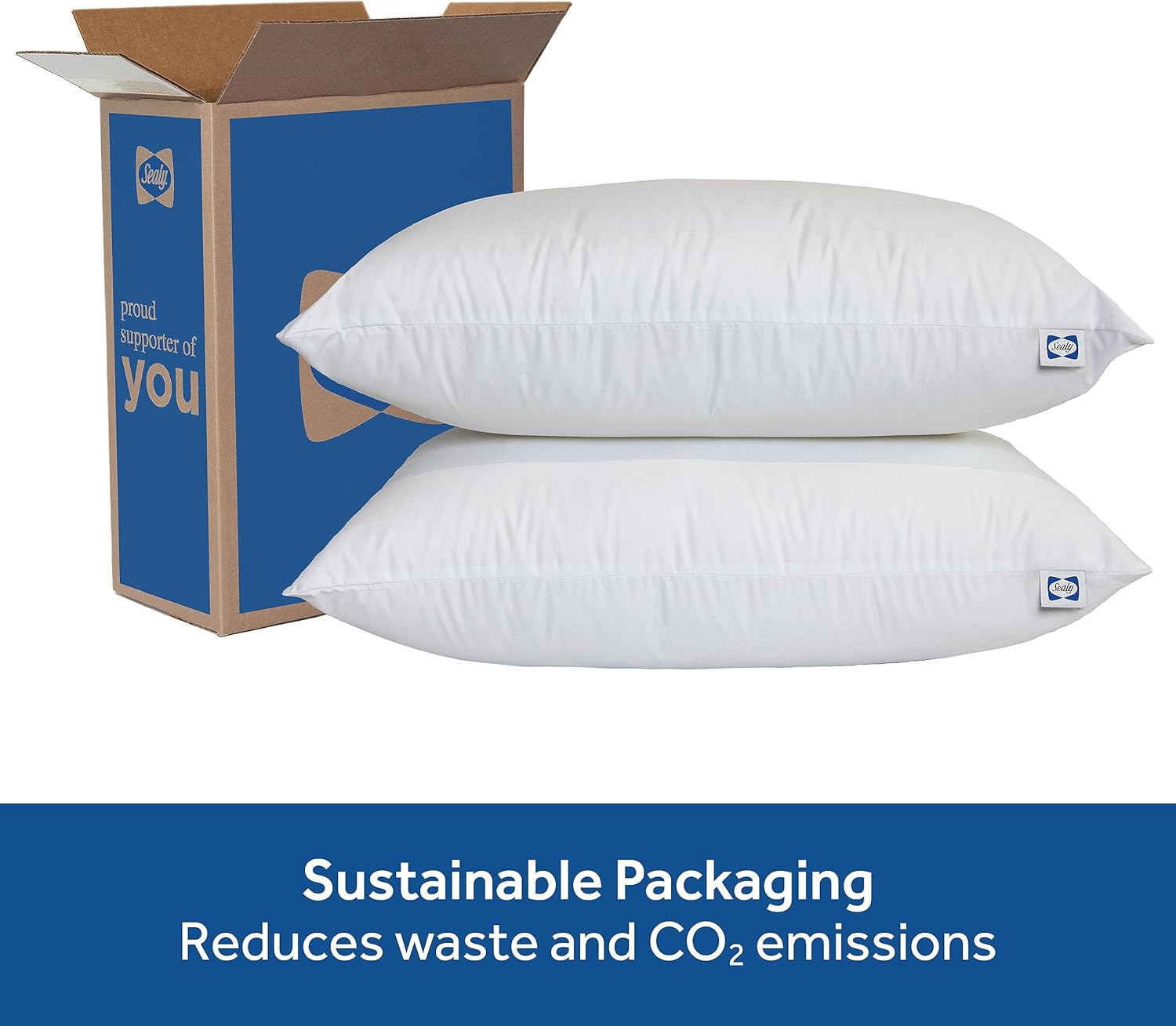 Sealy Perfect Temp Bed Pillows 2 Pack White 1