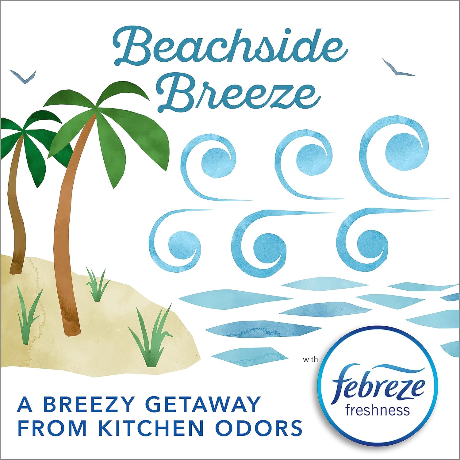Glad Small Trash Bags 4 Gallon Febreze Beachside Breeze 80 Count