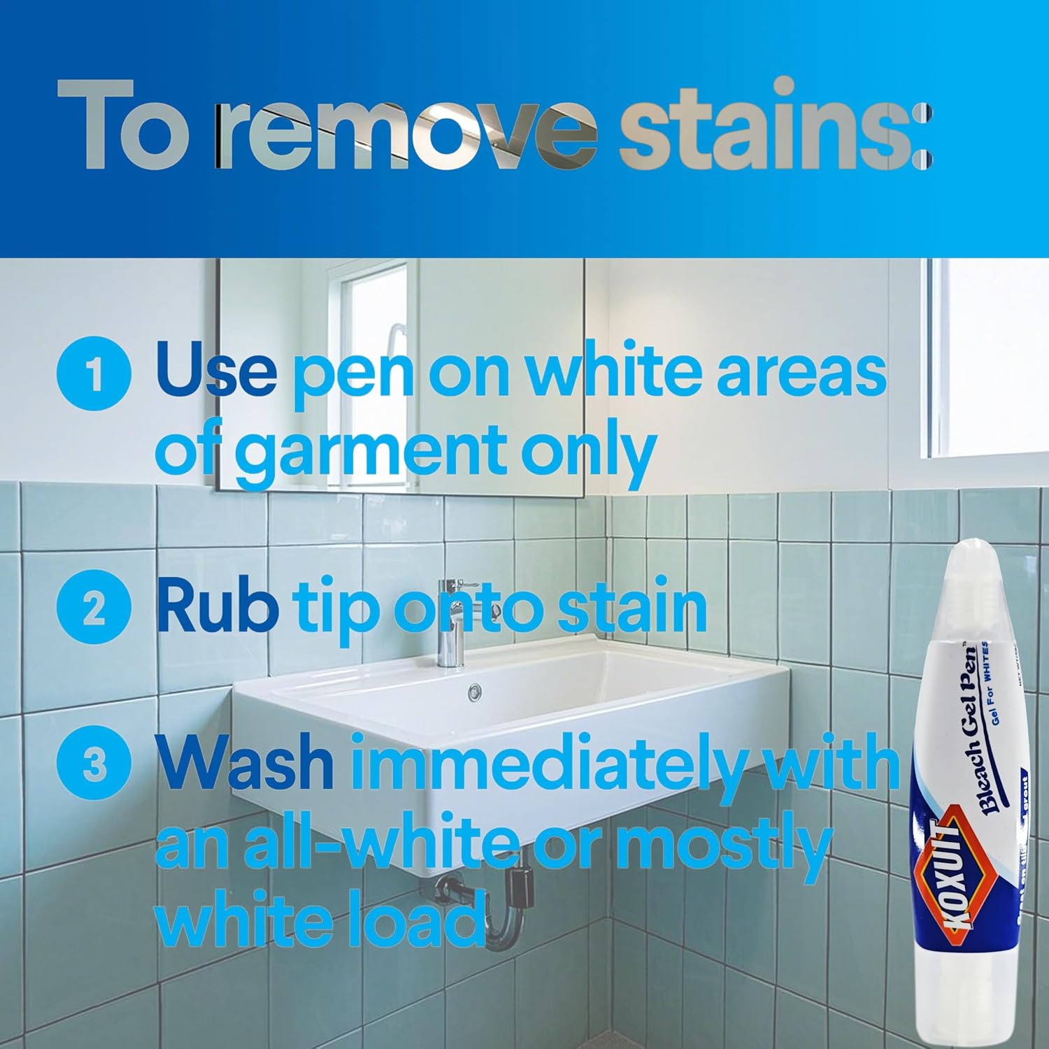 KOXUIT Portable Bleach Gel Pen for Stains