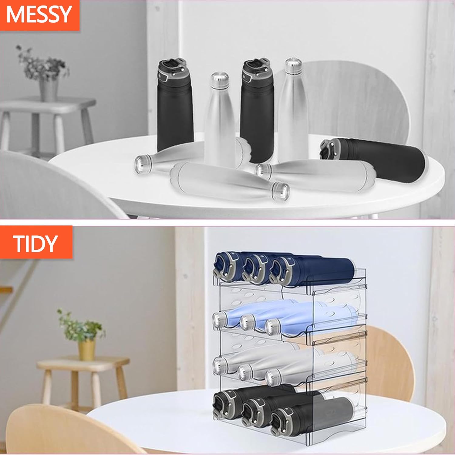 Baosia Stackable Wine Rack Organizer 4 Tiers 16 Bottles