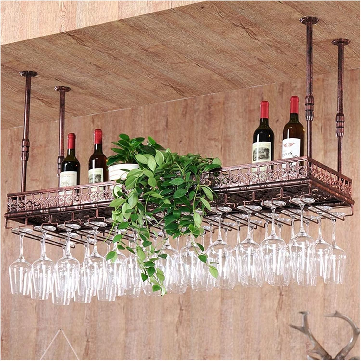 ALDEPO Wall-Mounted Wine Glass Rack 48 Glasses