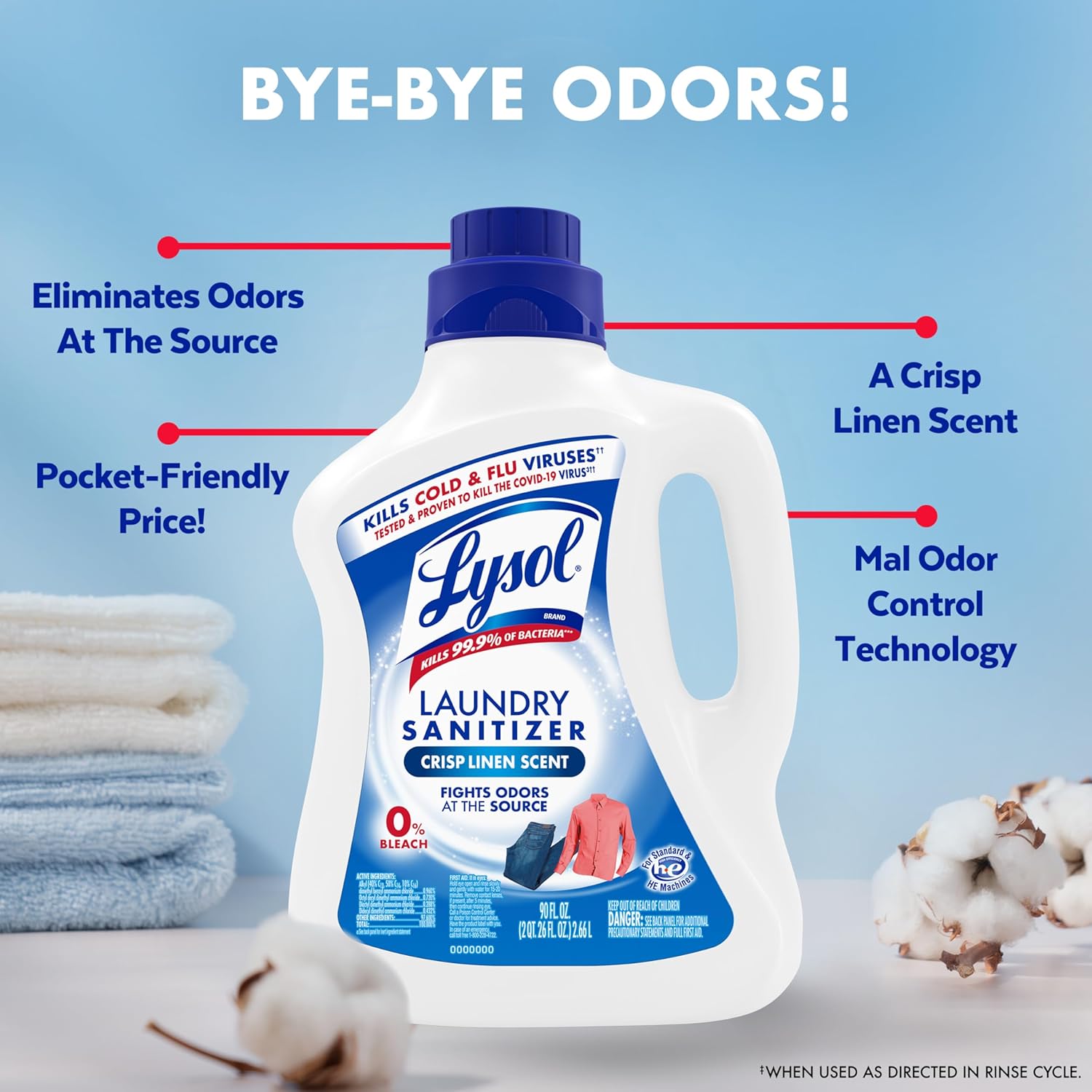 Lysol Disinfectant Laundry Sanitizer 90 Fl Oz