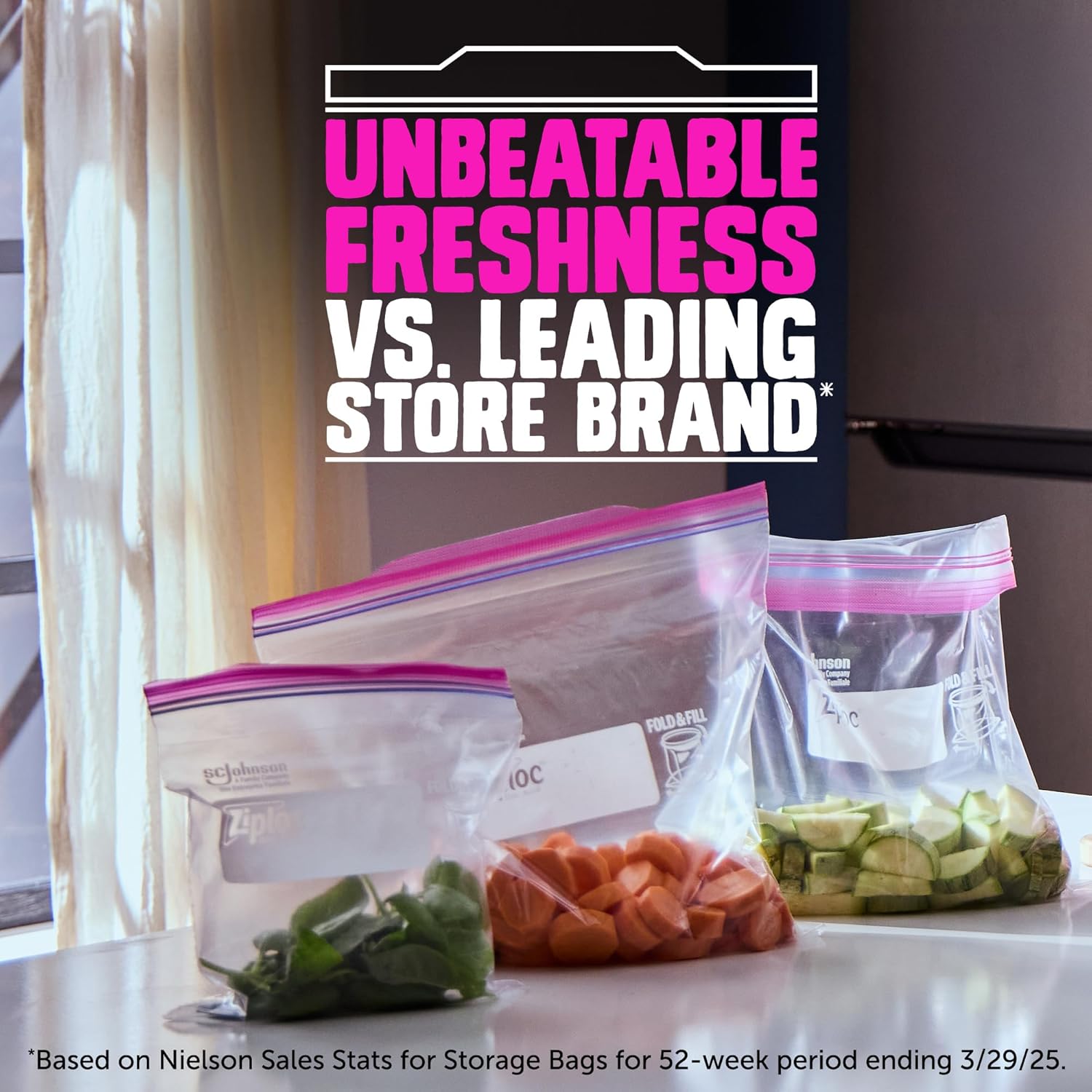 Ziploc Quart Food Storage Bags 80 Count Stay Open