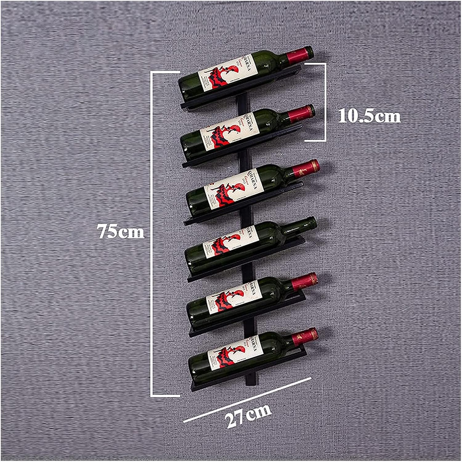 ALDEPO Wall-Mounted Wine Rack 6 Bottles - Dolphin Waves Design
