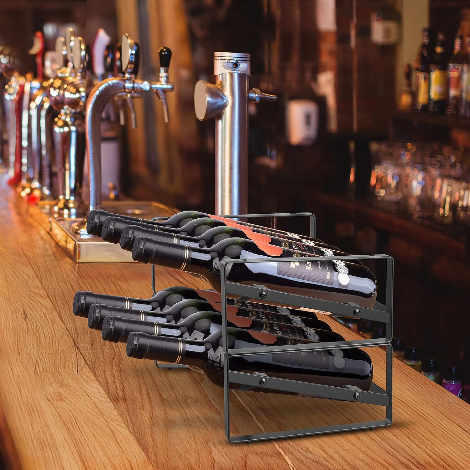 PAFISH 2 Tier Wine Rack for Kitchen Bar Pantry 1