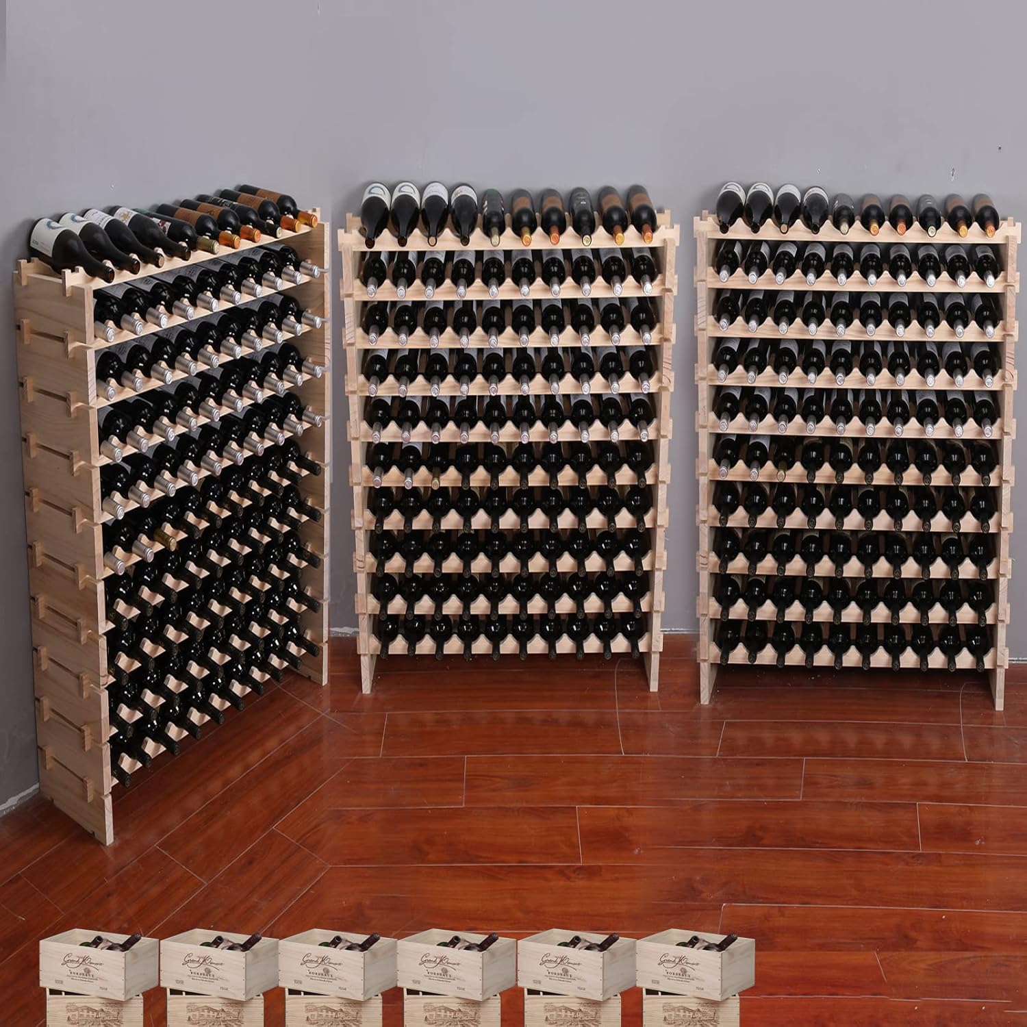 Freestanding Wine Rack Cabinet for 100 Bottles