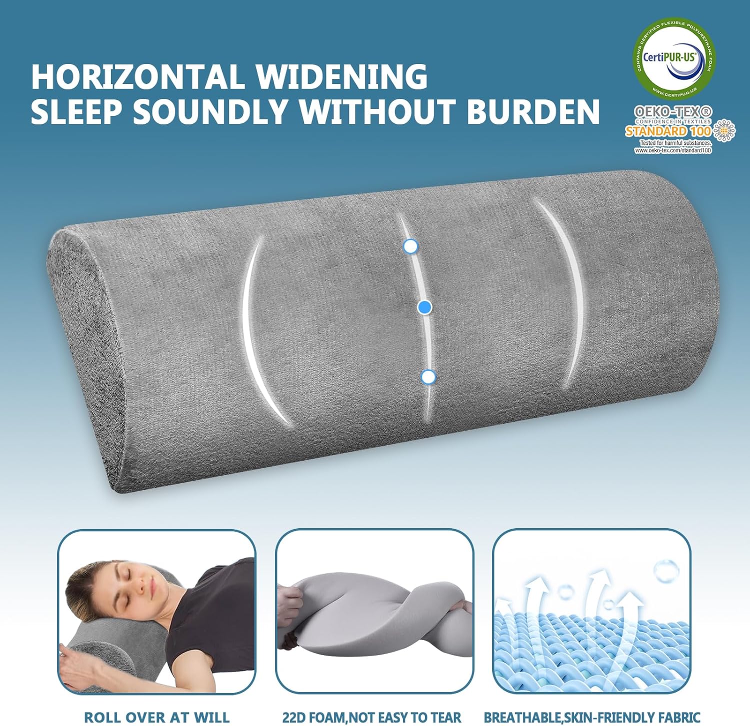 BSAFP Half Moon Leg Pillow for Back and Side Sleep