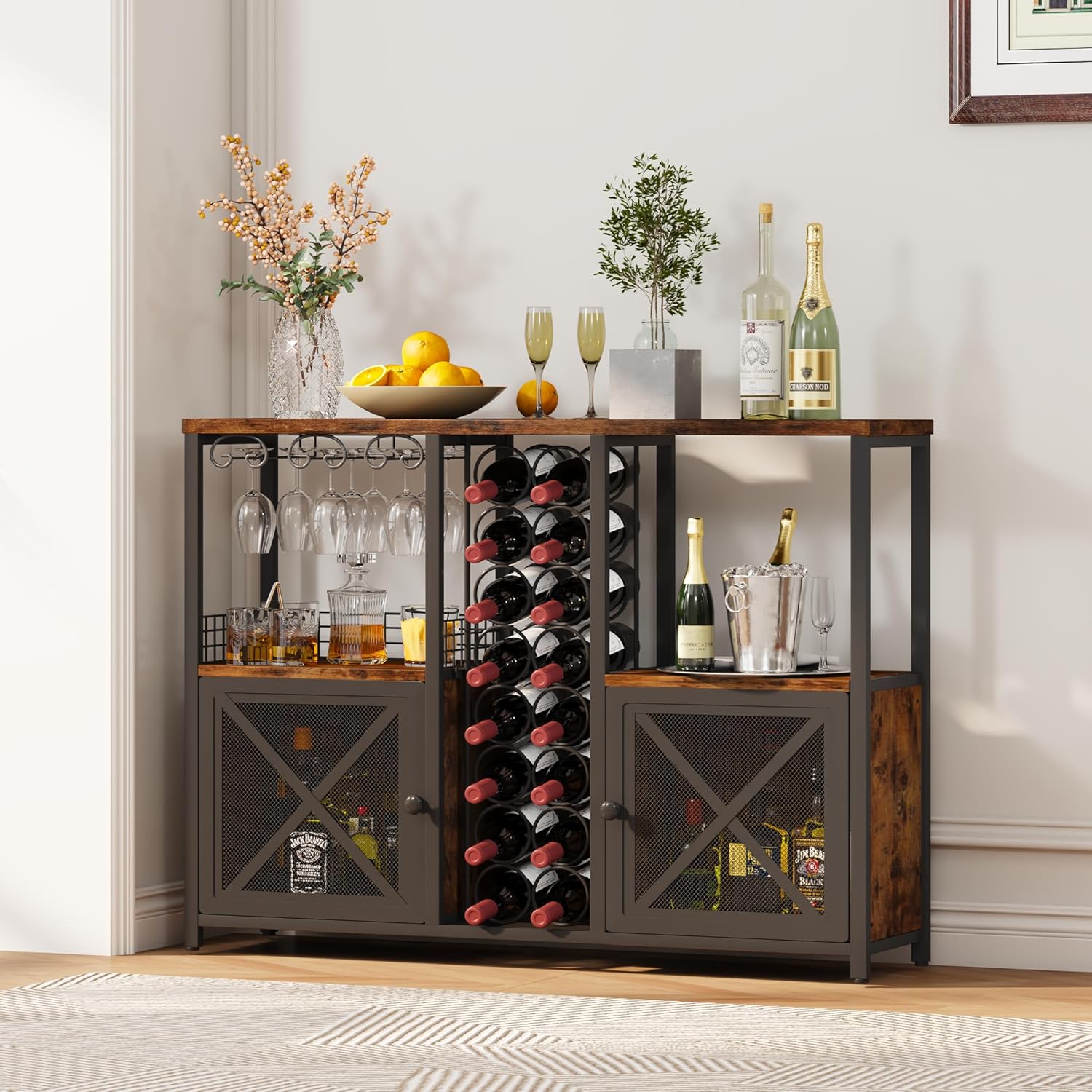 Homeiju Mini Bars Wooden Coffee Cabinet Modern