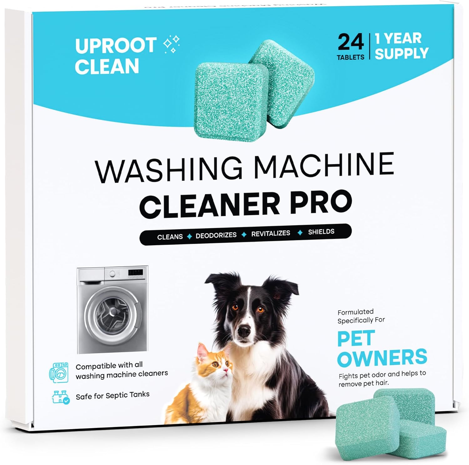 Uproot Clean Washing Machine Cleaner Tablets 24 Pack