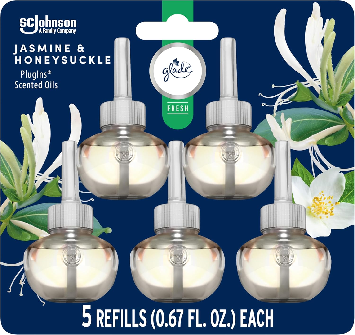Glade PlugIns Refills Jasmine Honeysuckle 5 Count 1