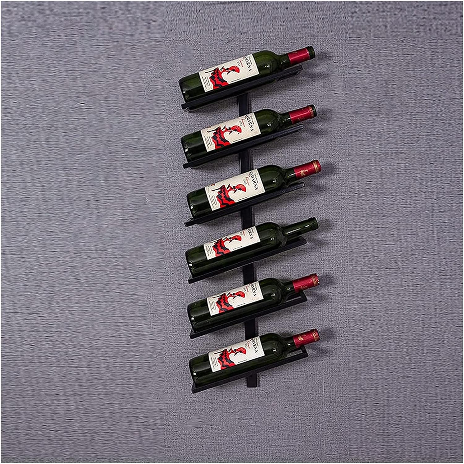 ALDEPO Wall-Mounted Wine Rack 6 Bottles - Dolphin Waves Design