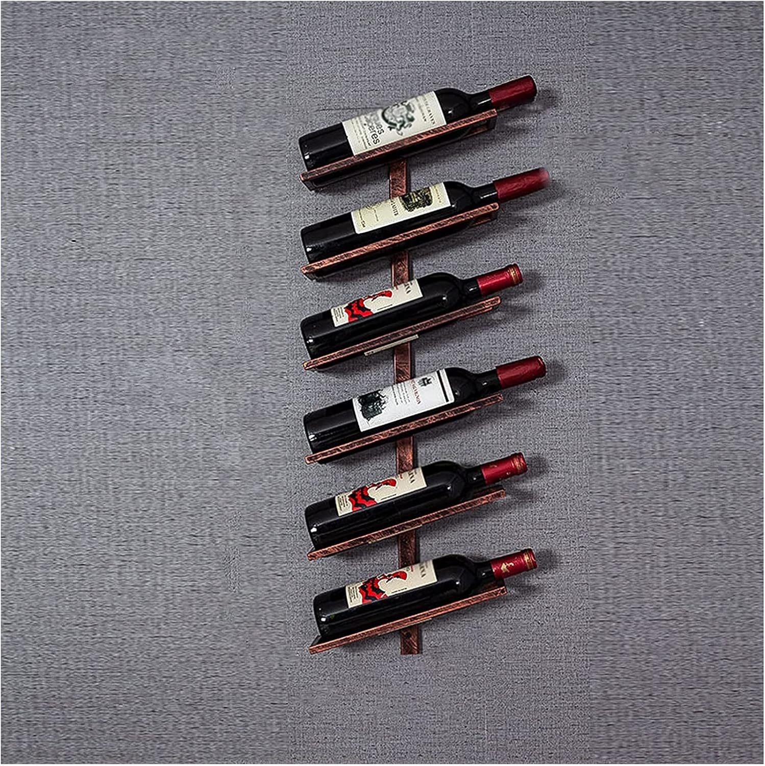 ALDEPO Wall-Mounted Wine Rack - 6 Bottles Bronze Wrought Iron