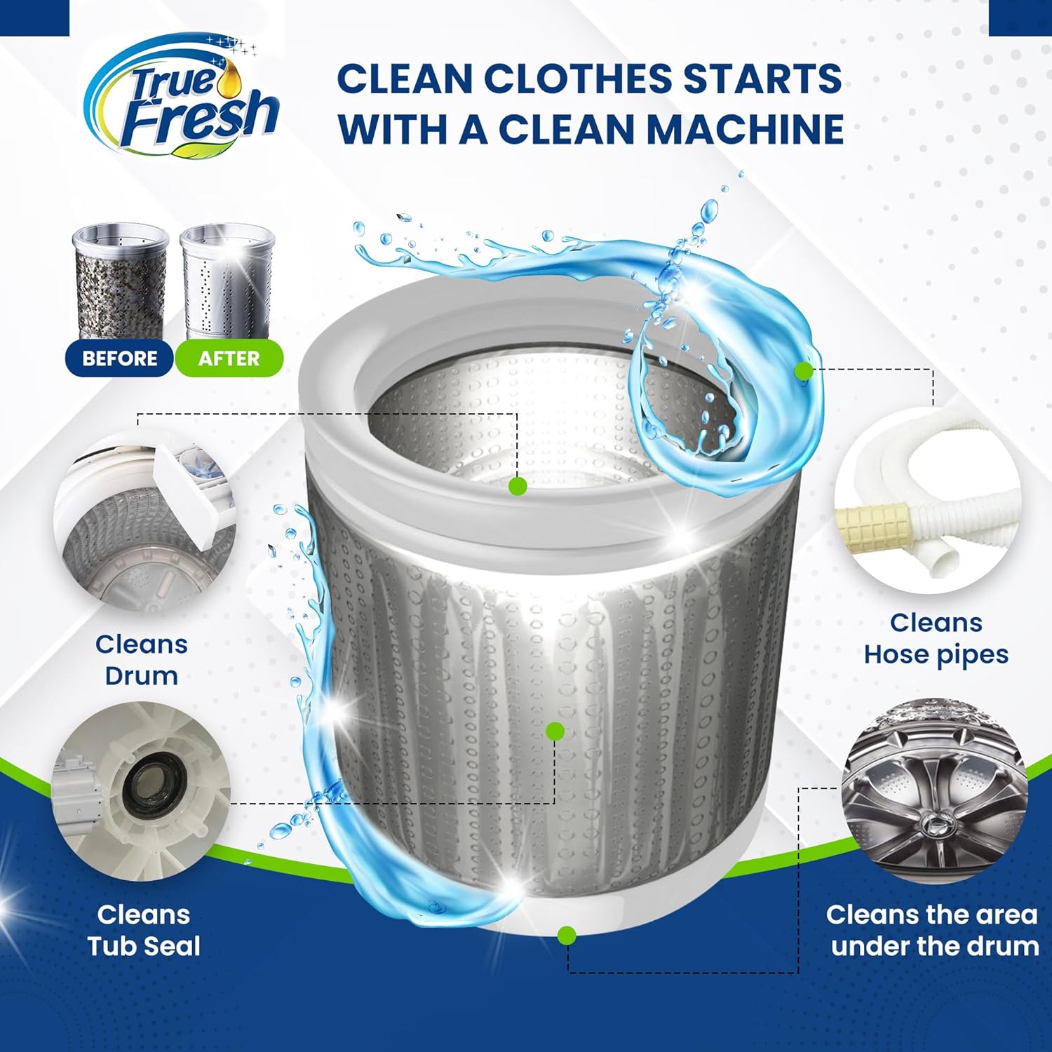 True Fresh Washing Machine Cleaner Tablets 25-Pack