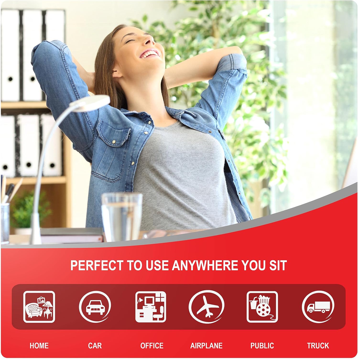 AJUVIA QiPillow - Inflatable Lumbar Support for Car Chair Couch