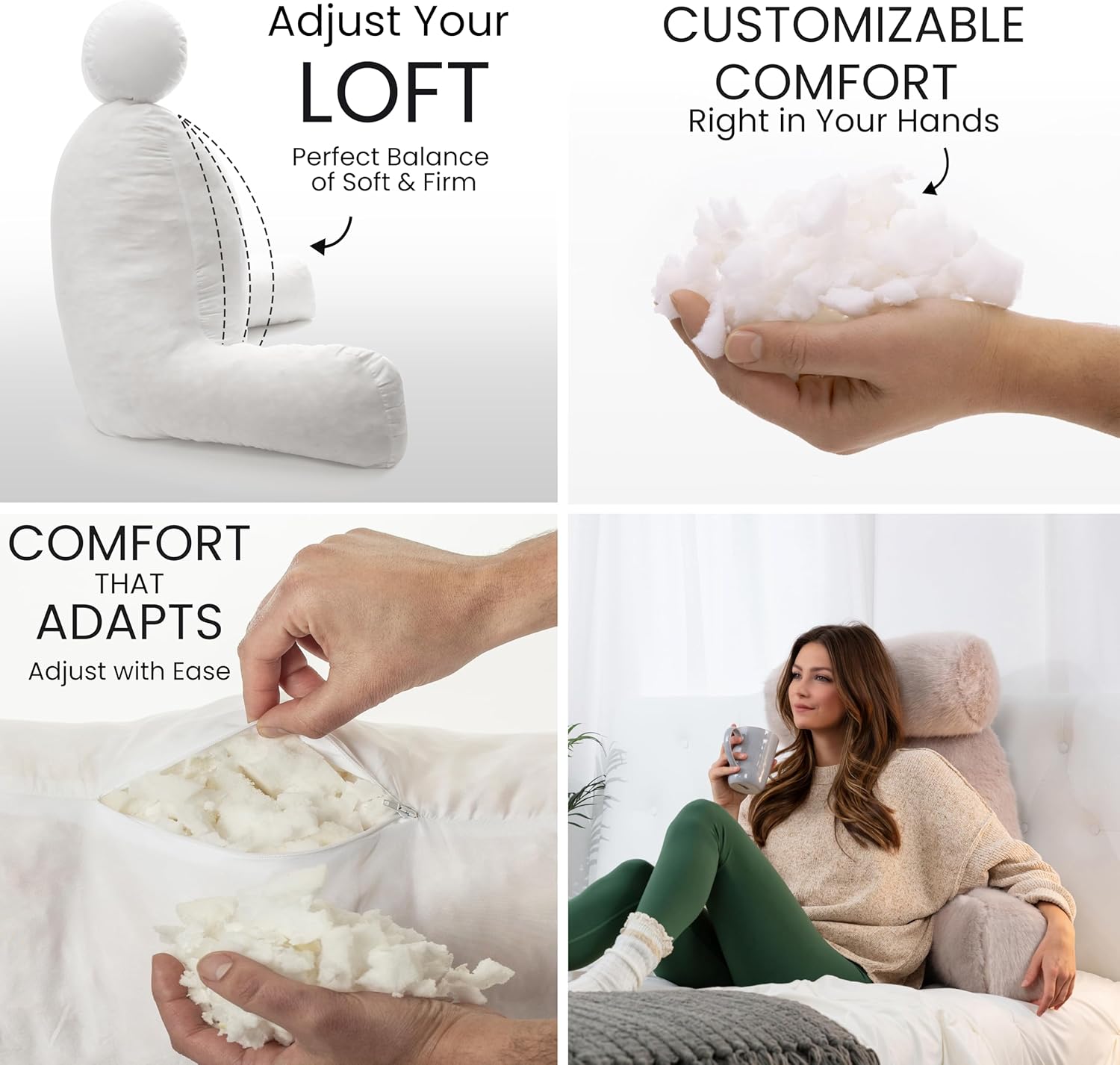 Husband Pillow XXL Reversible Faux Fur Reading Pillow