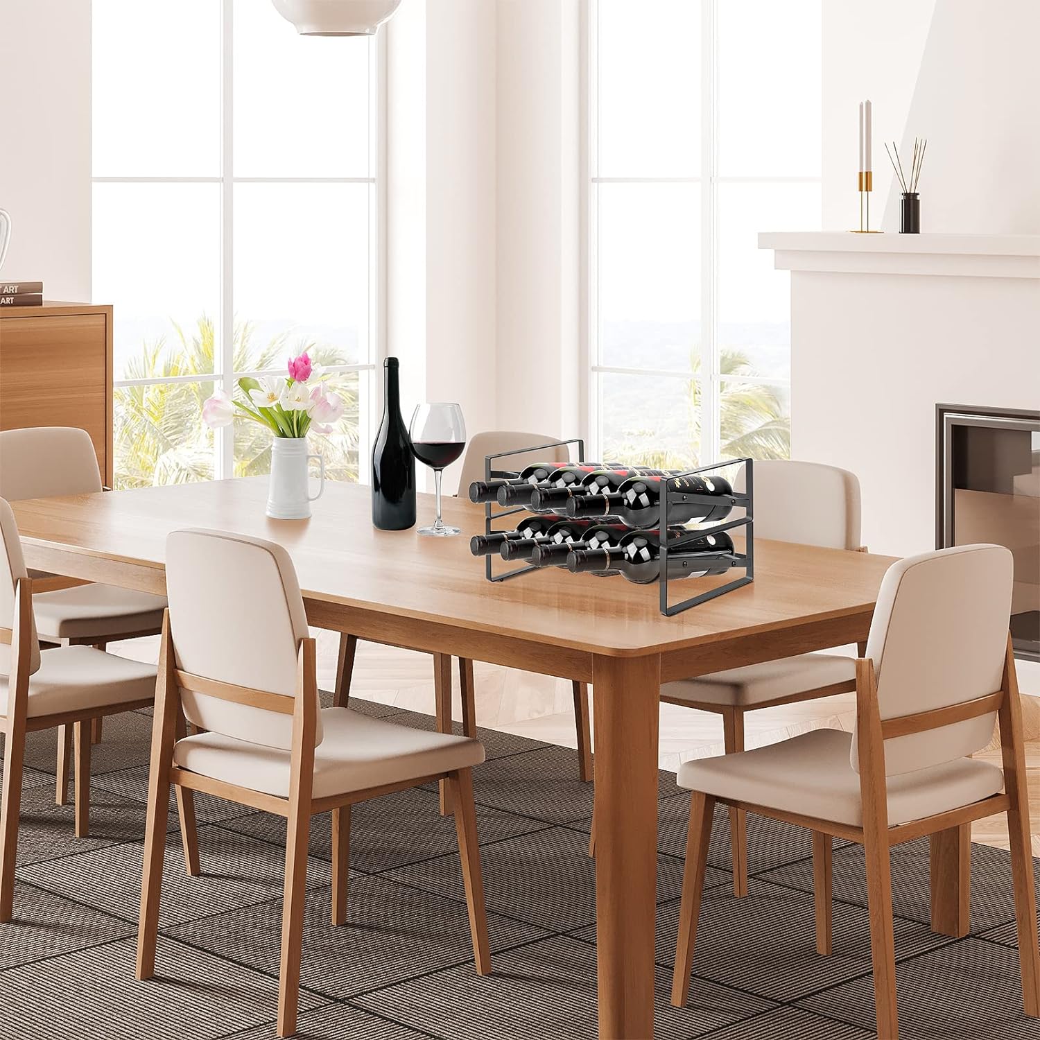 PAFISH 2 Tier Wine Rack for Kitchen Bar Pantry 1