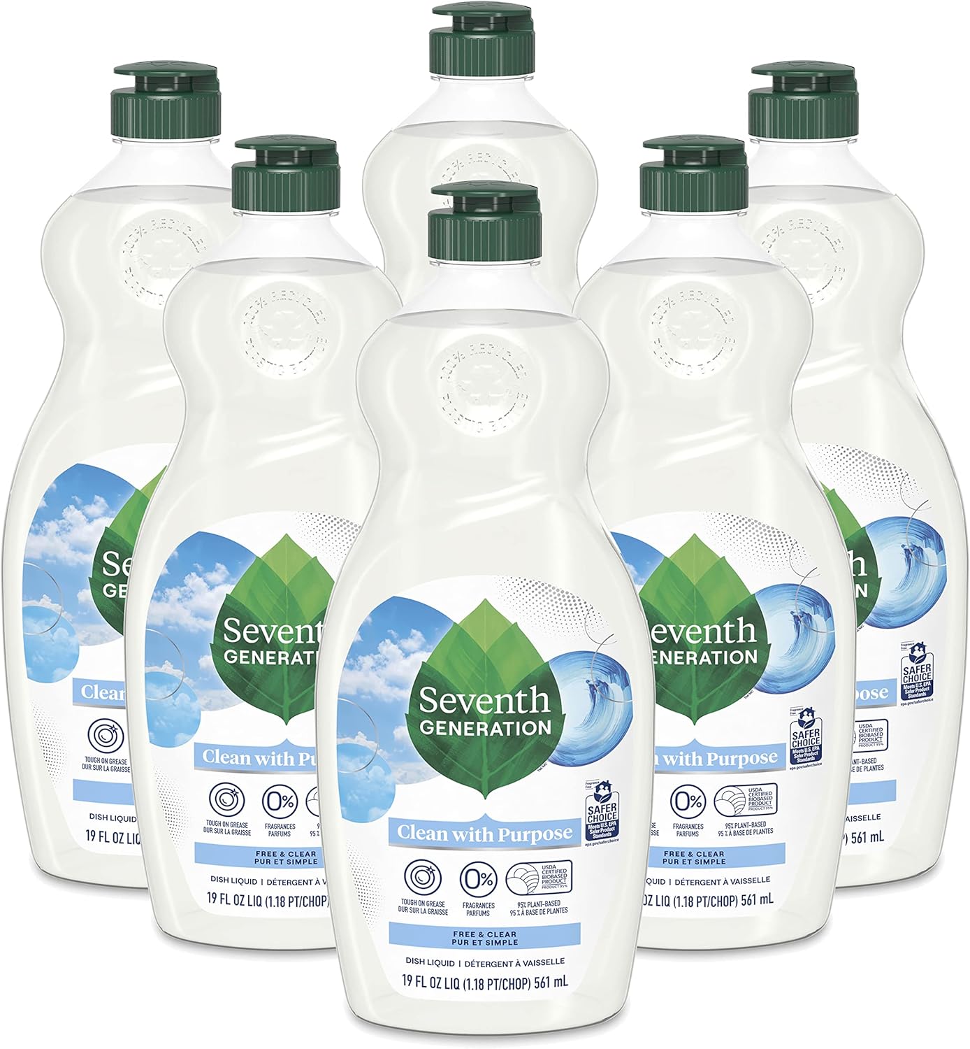 Seventh Generation Free Clear Dish Soap Pack of 6