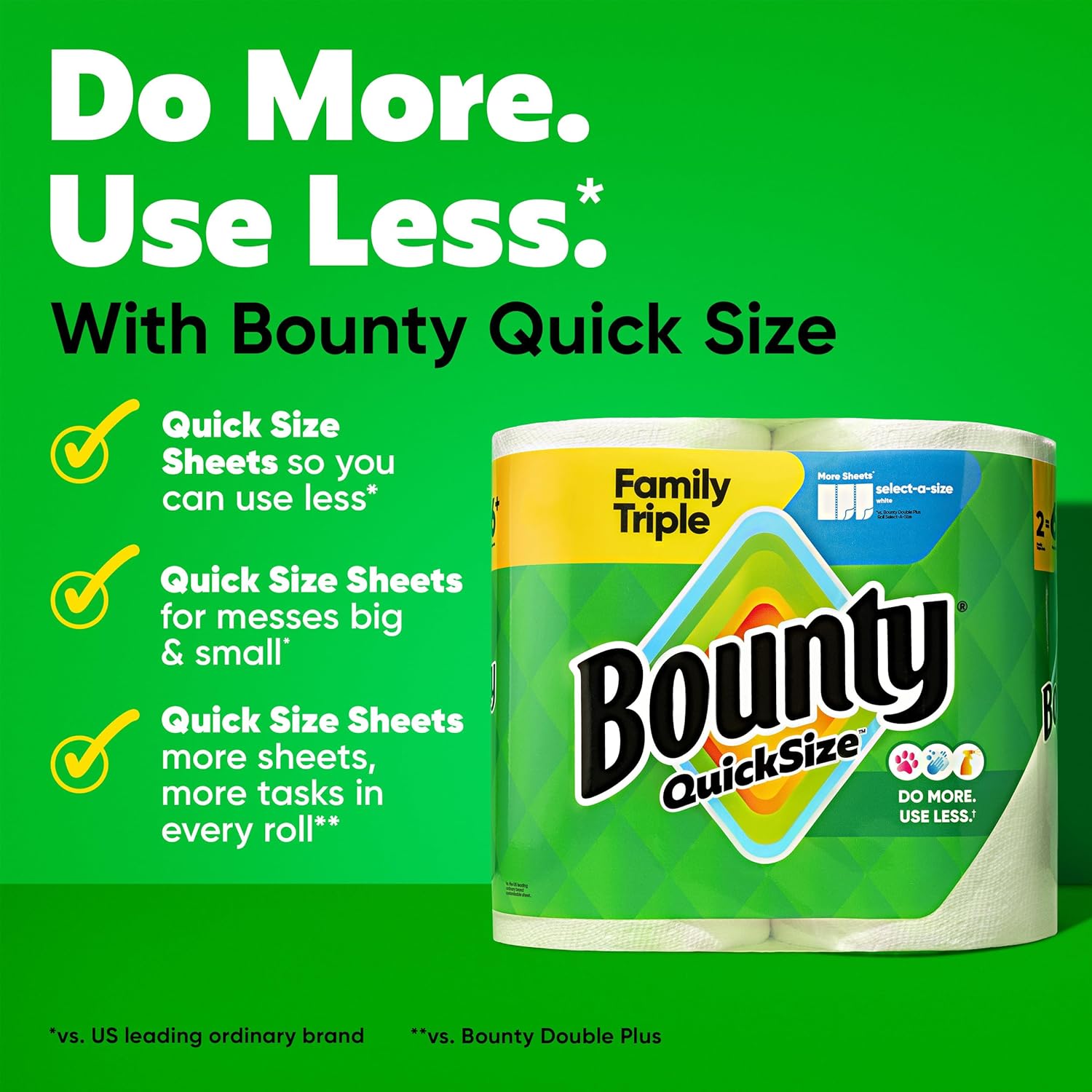 Bounty Quick-Size Paper Towels 8 Family Triple Rolls