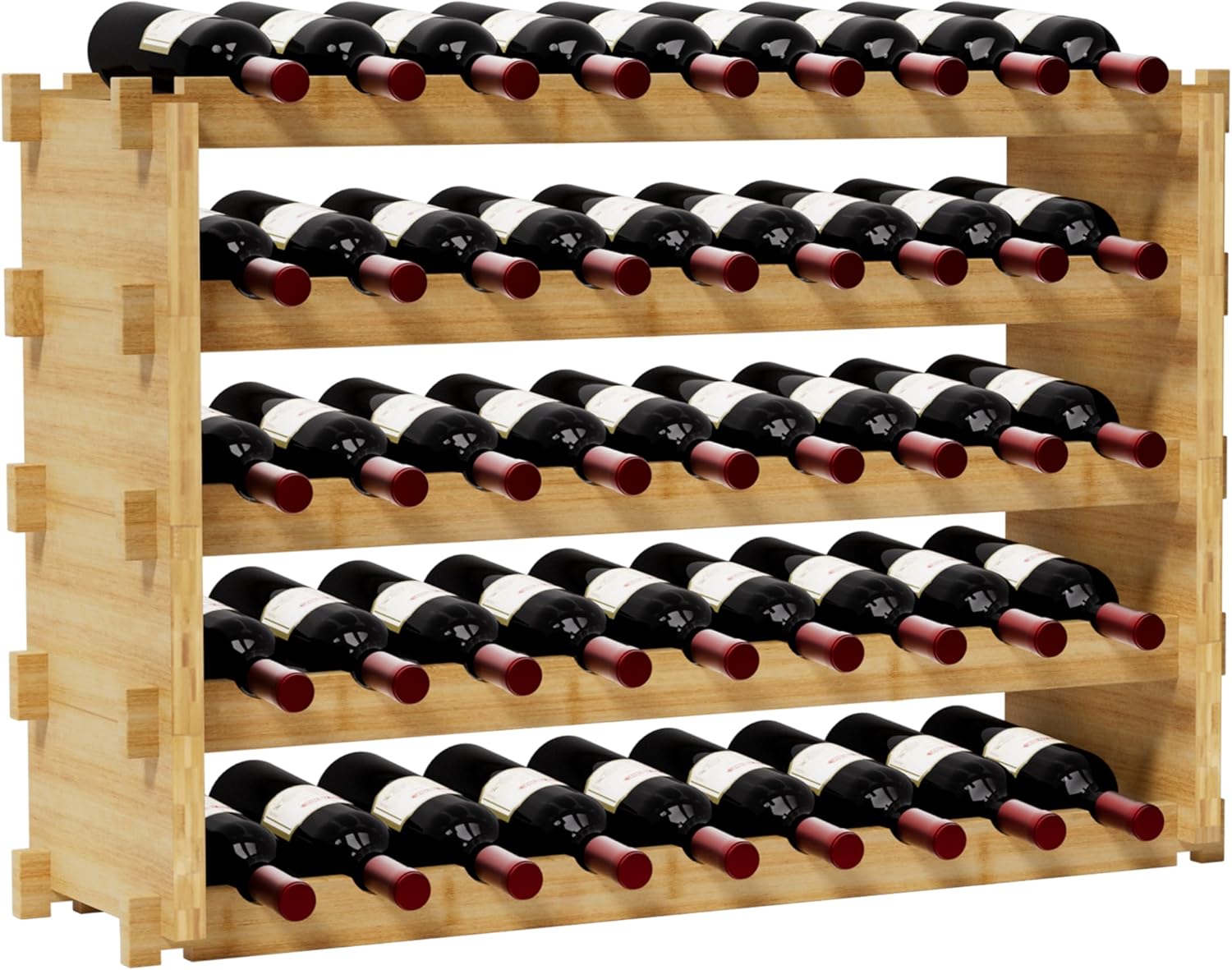 Finnhomy 45-Bottle 5-Tier Bamboo Wine Rack
