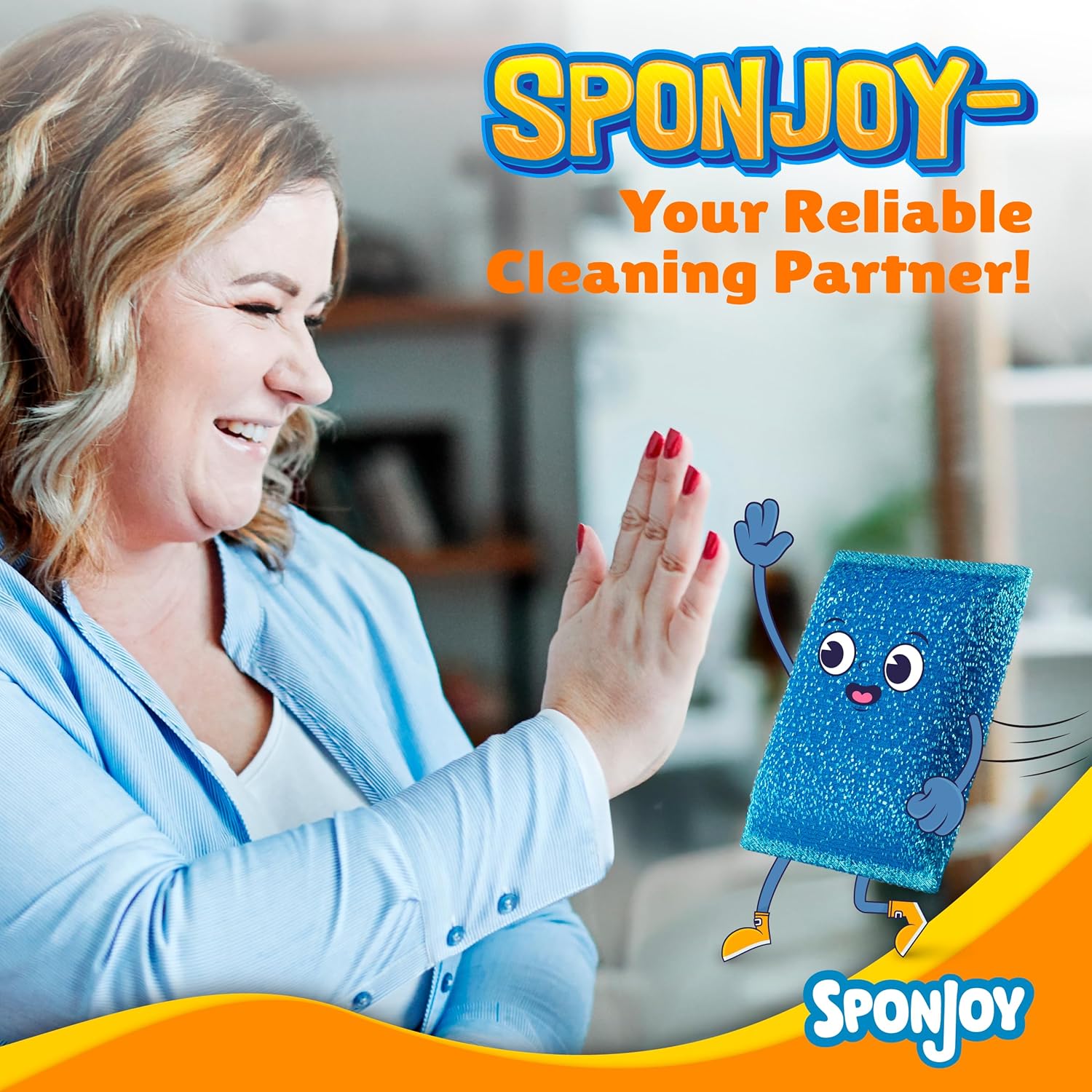 SPONJOY 6-Pack Colorful Dish Sponges