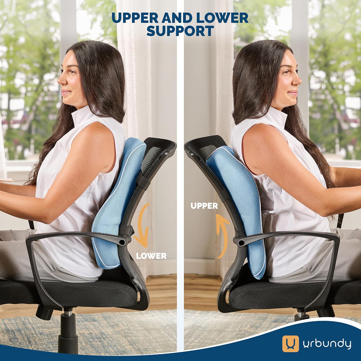 Bekweim Lumbar Support Pillow for Office Chair with Strap 1