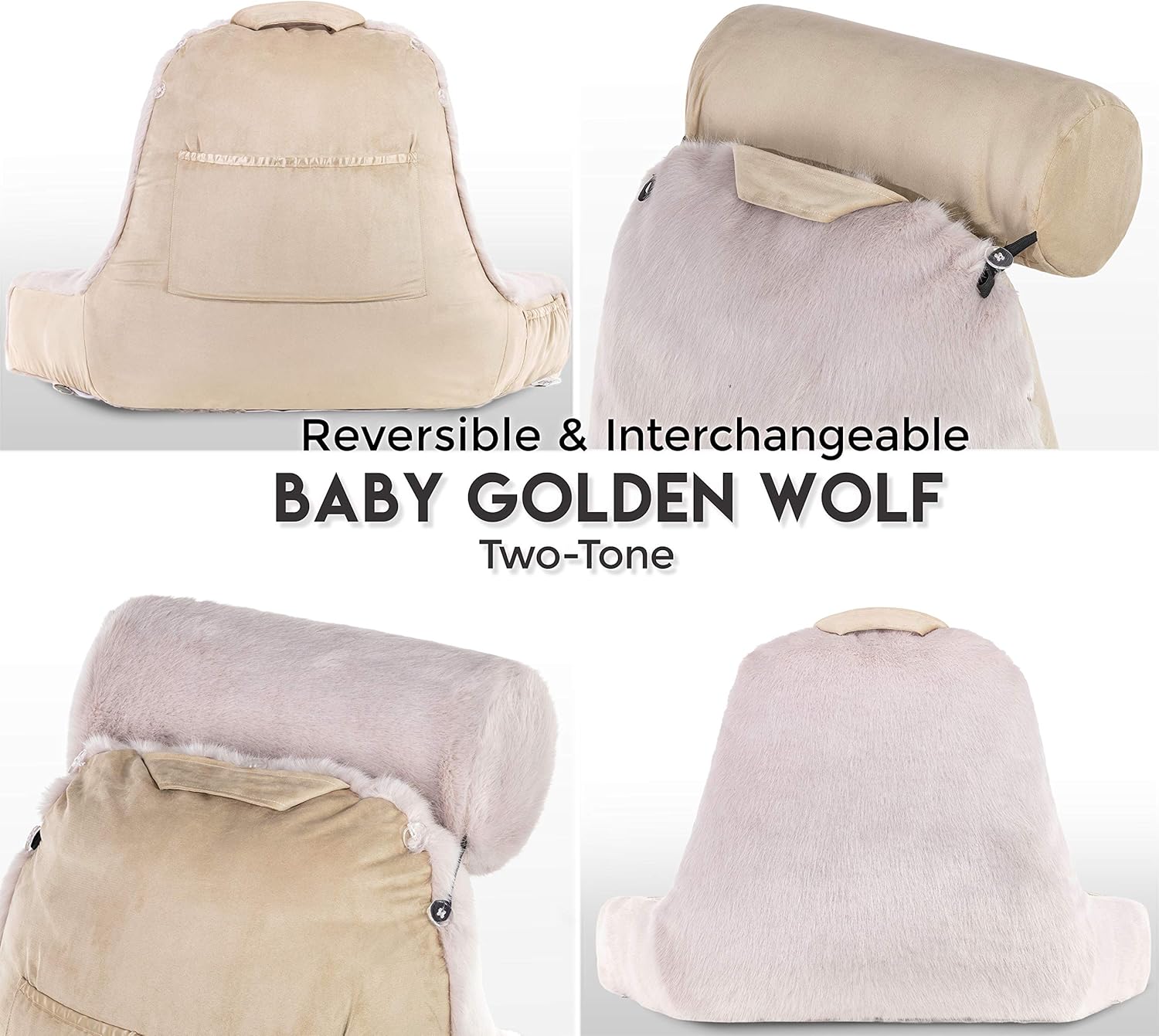 Husband Pillow XXL Reversible Faux Fur Reading Pillow