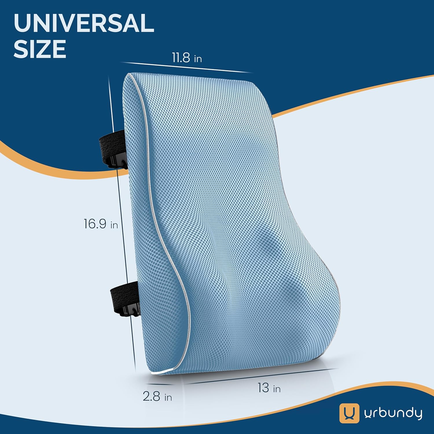 Bekweim Lumbar Support Pillow for Office Chair with Strap 1