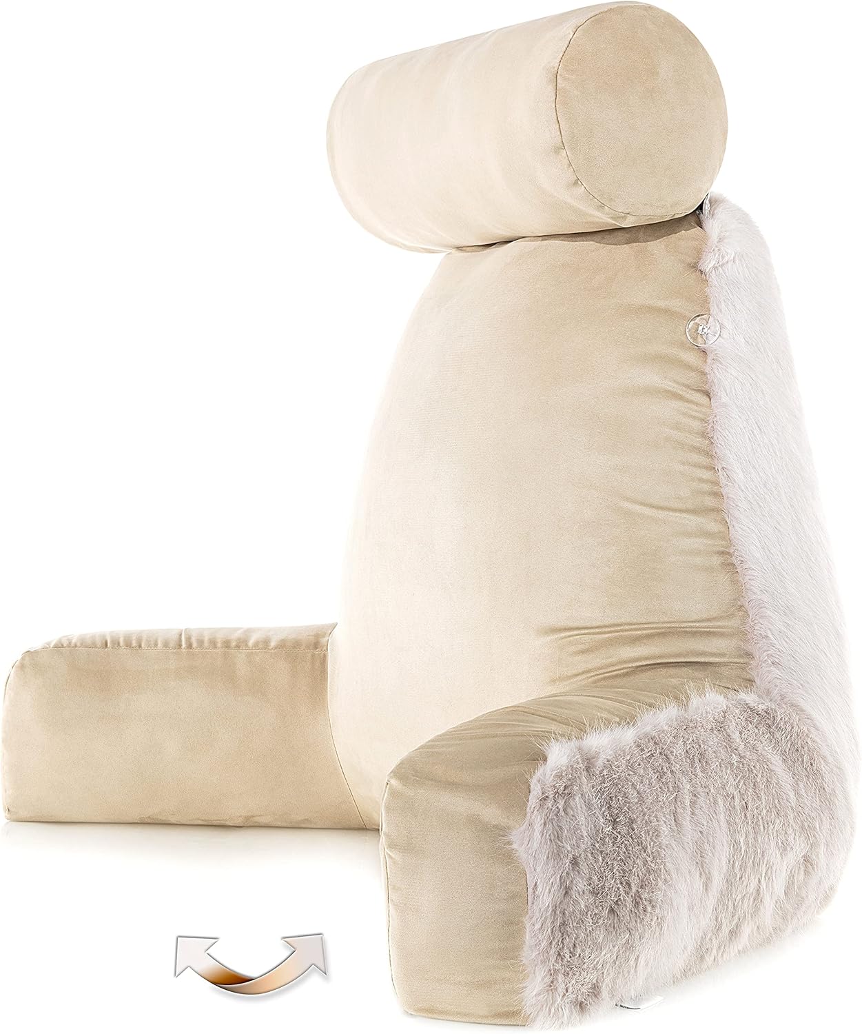 Husband Pillow XXL Reversible Faux Fur Reading Pillow